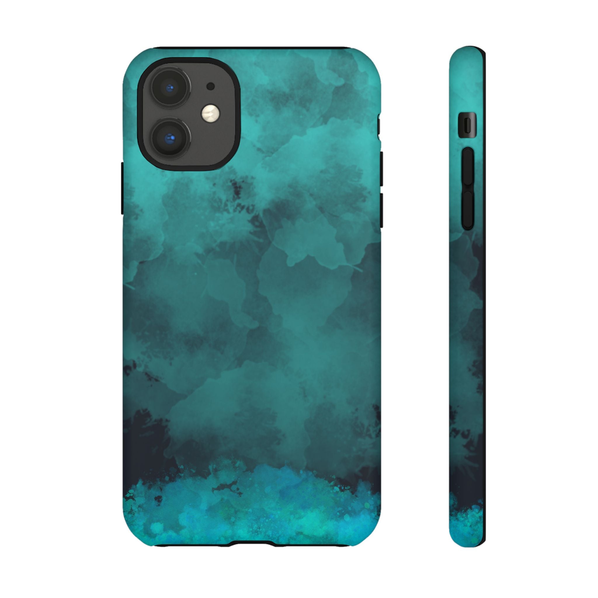 Turquoise Cloud Tough Phone Case — Protective Teal Marble Design