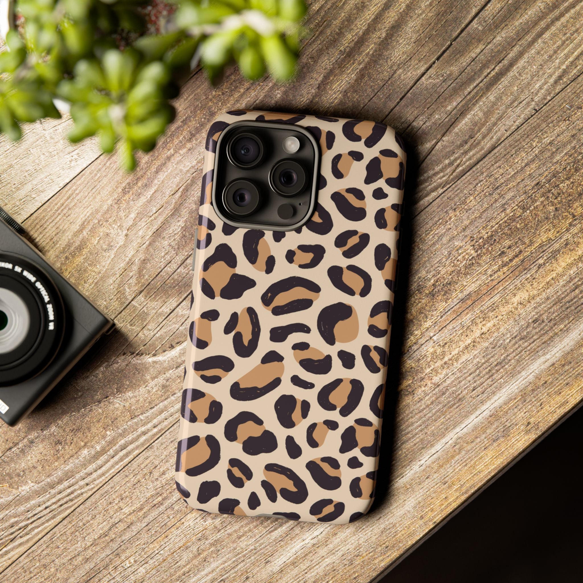 Leopard Print Tough Phone Case — Stylish Protective Phone Cover