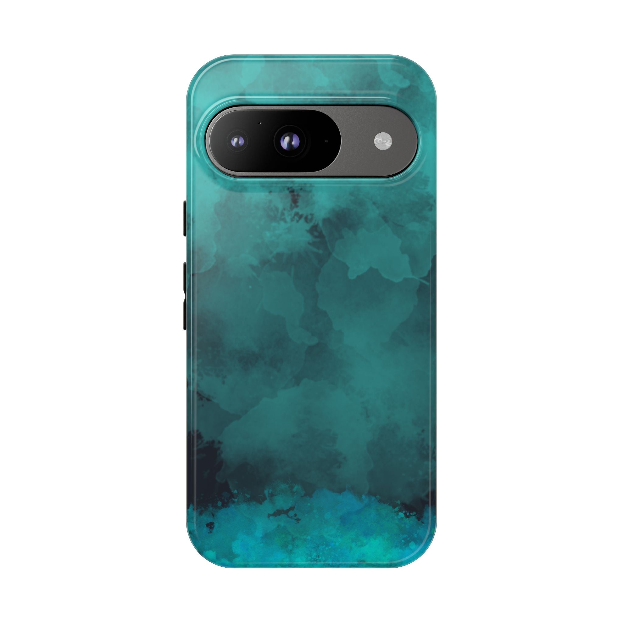 Turquoise Cloud Tough Phone Case — Protective Teal Marble Design