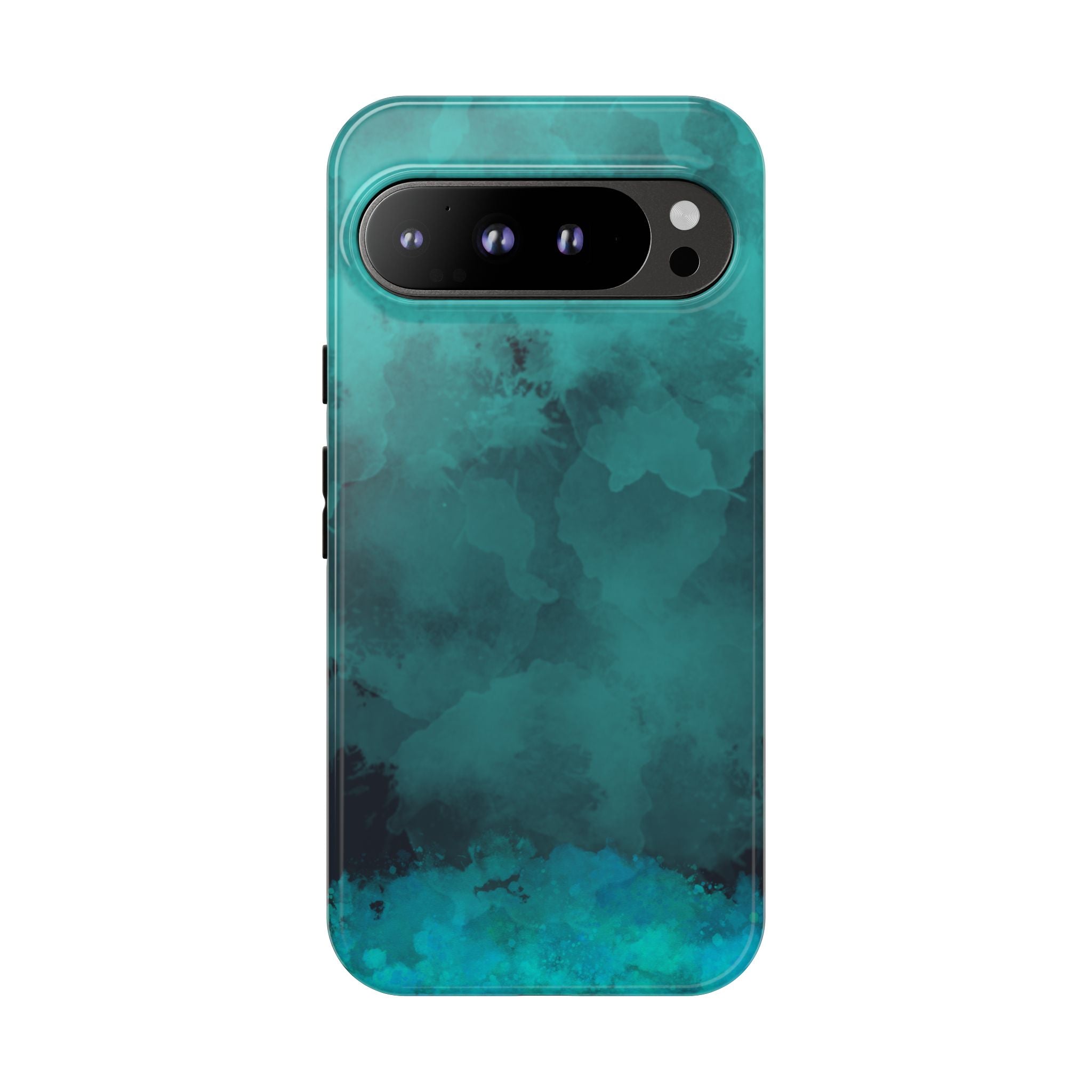 Turquoise Cloud Tough Phone Case — Protective Teal Marble Design