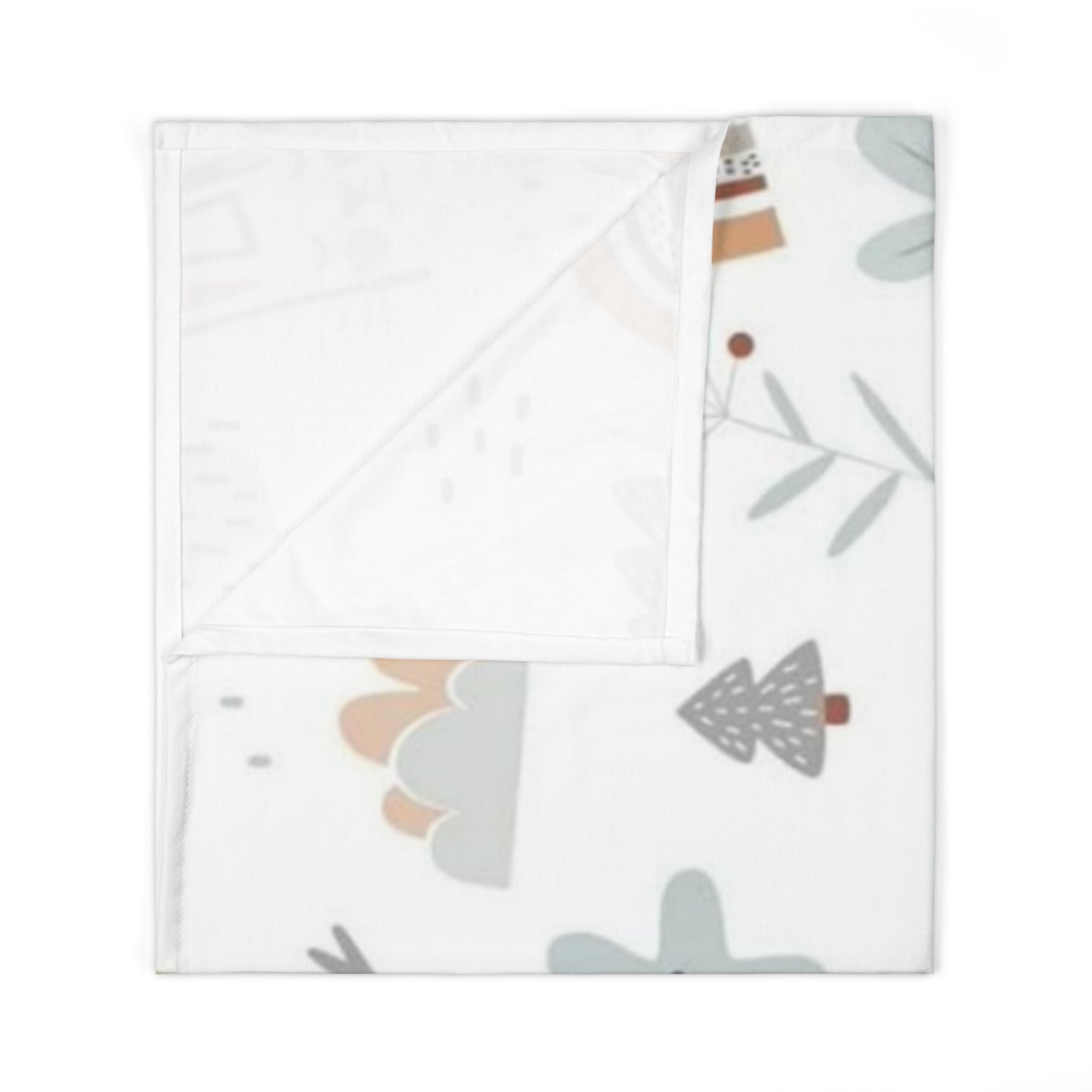 Neutral Woodland Baby Swaddle Blanket — Soft Rainbow & Animal Print for Newborns