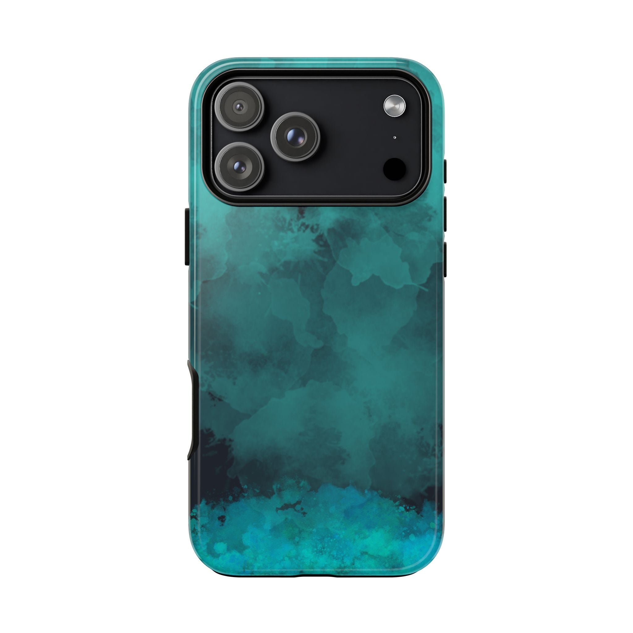 Turquoise Cloud Tough Phone Case — Protective Teal Marble Design