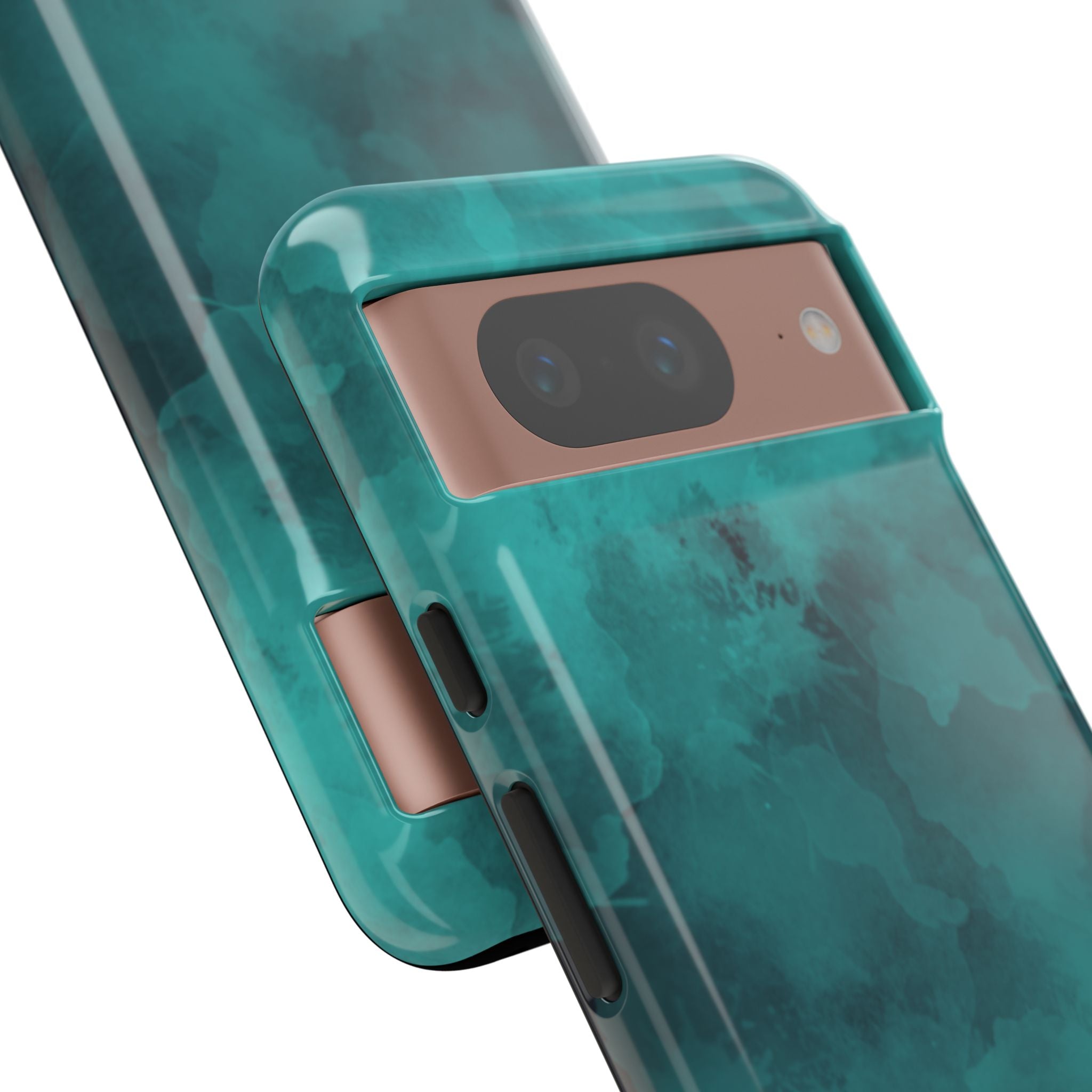 Turquoise Cloud Tough Phone Case — Protective Teal Marble Design