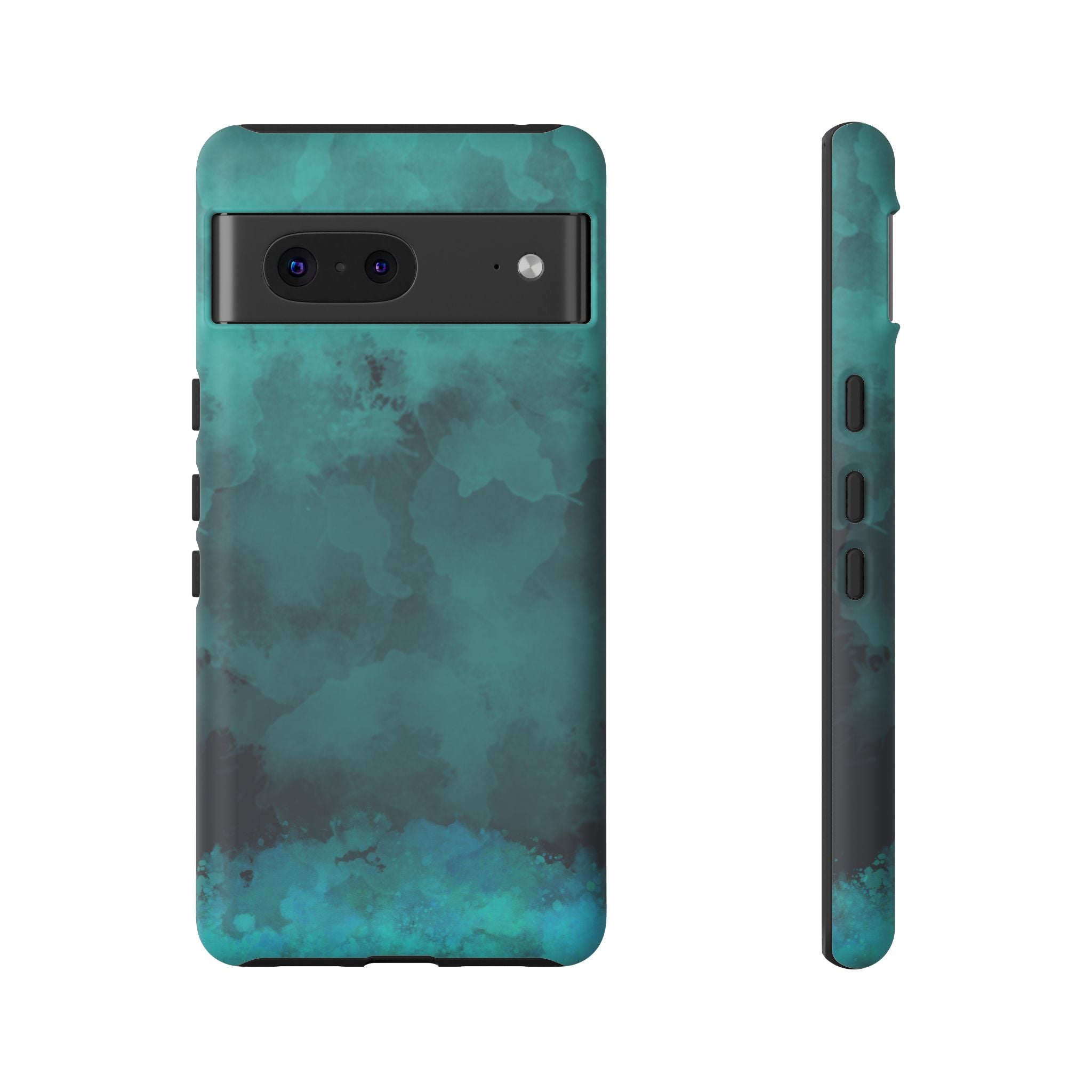 Turquoise Cloud Tough Phone Case — Protective Teal Marble Design
