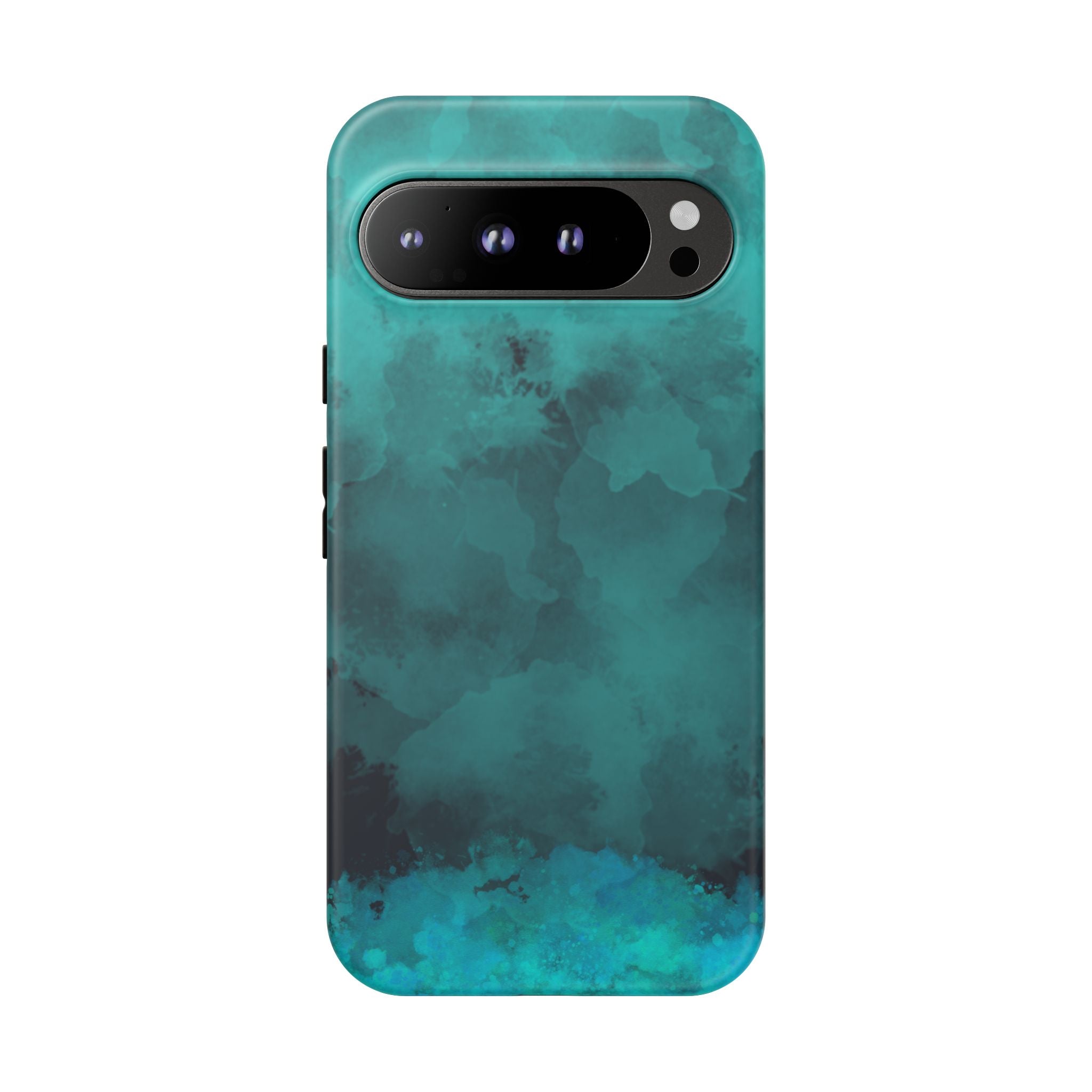 Turquoise Cloud Tough Phone Case — Protective Teal Marble Design