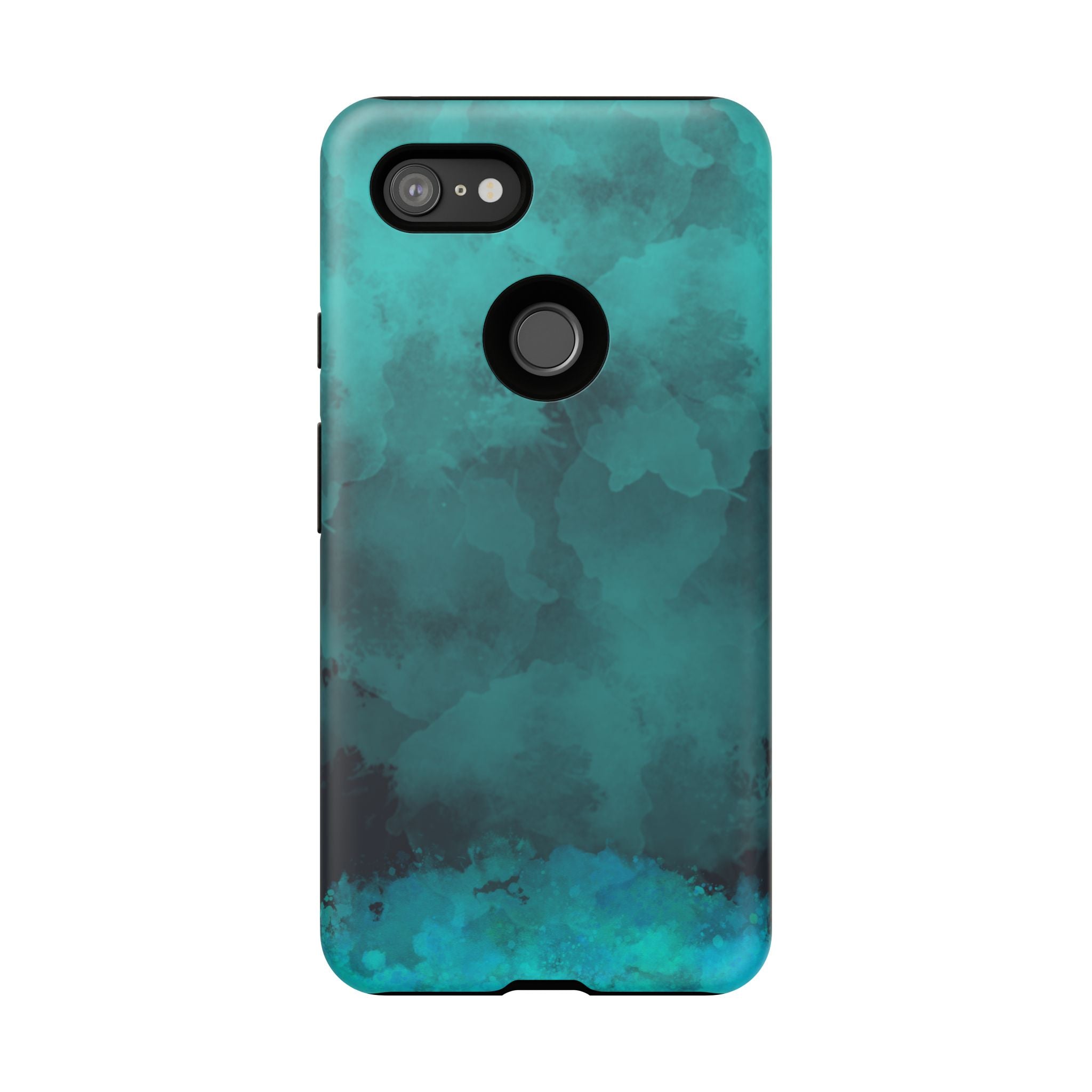 Turquoise Cloud Tough Phone Case — Protective Teal Marble Design