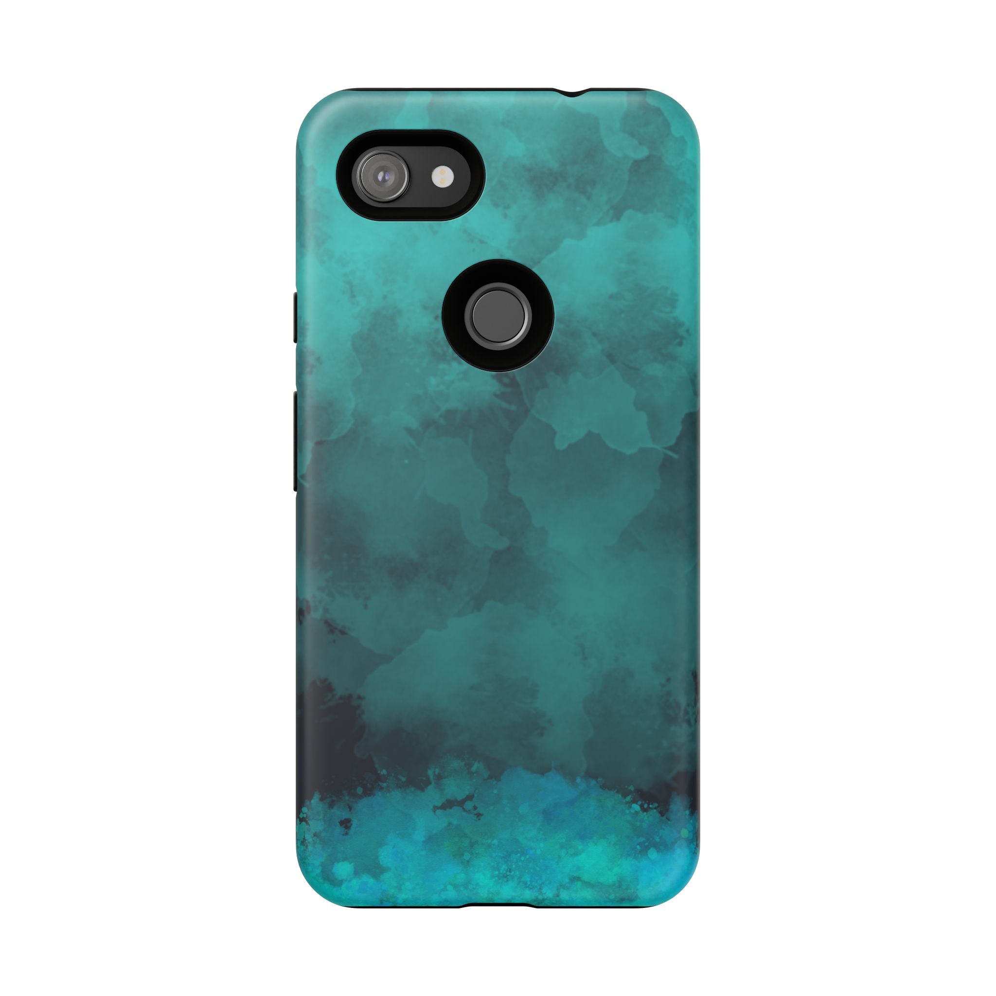 Turquoise Cloud Tough Phone Case — Protective Teal Marble Design