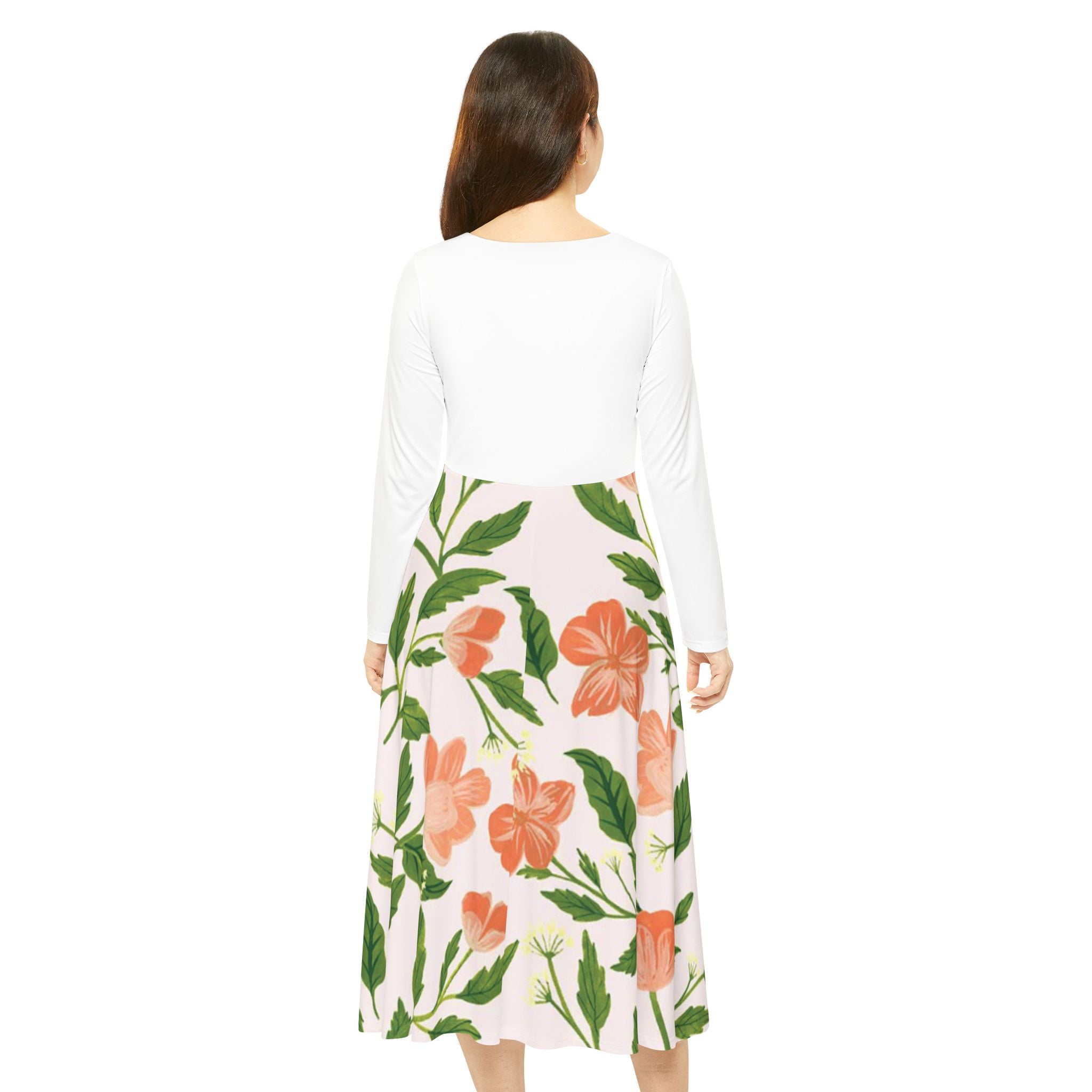 Women's Long Sleeve floral Twirl Skirt