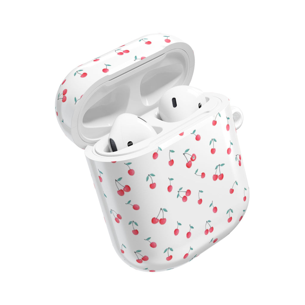 Cherry Pattern AirPod Case — Cute Retro Cherry Silicone AirPods Case
