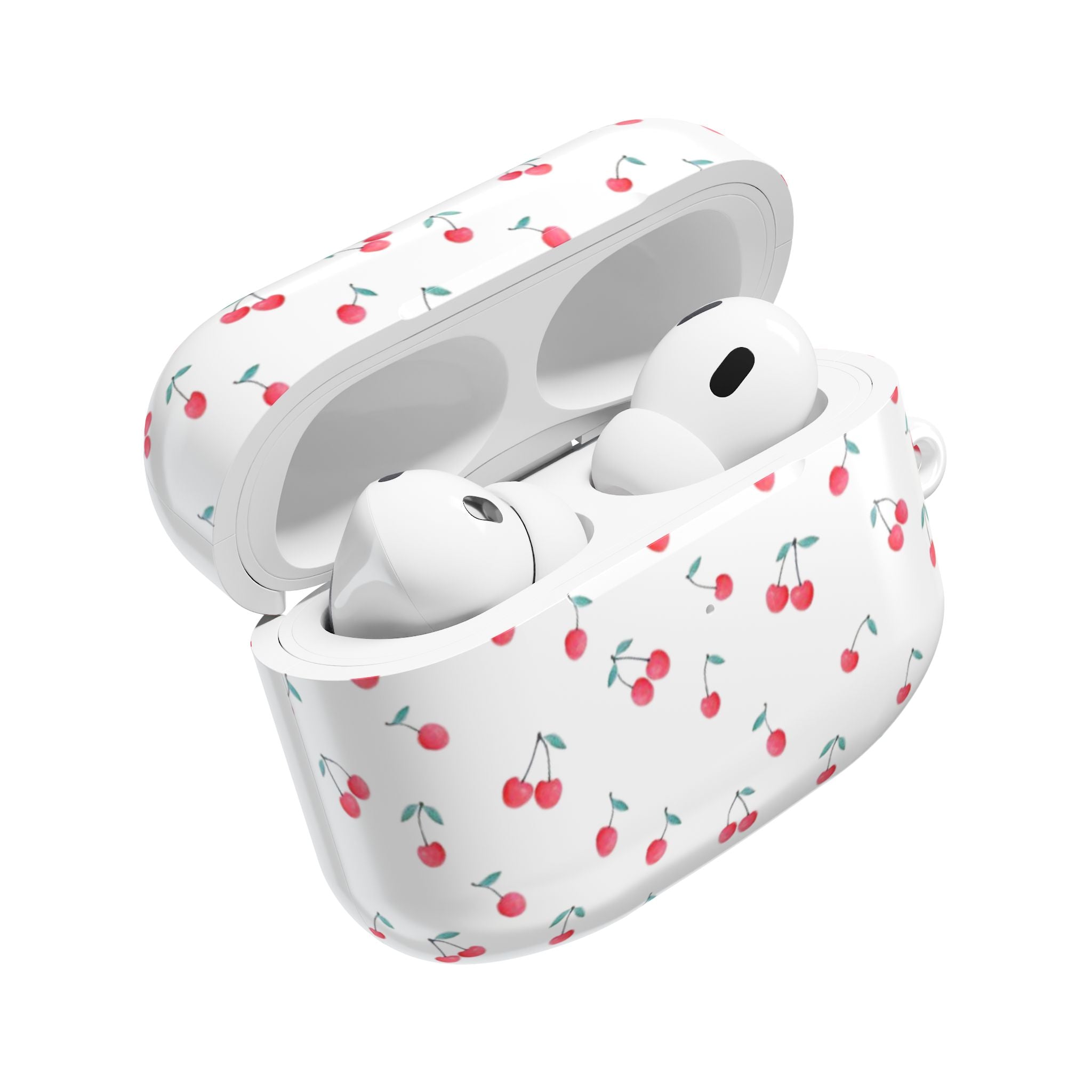 Cherry Pattern AirPod Case — Cute Retro Cherry Silicone AirPods Case