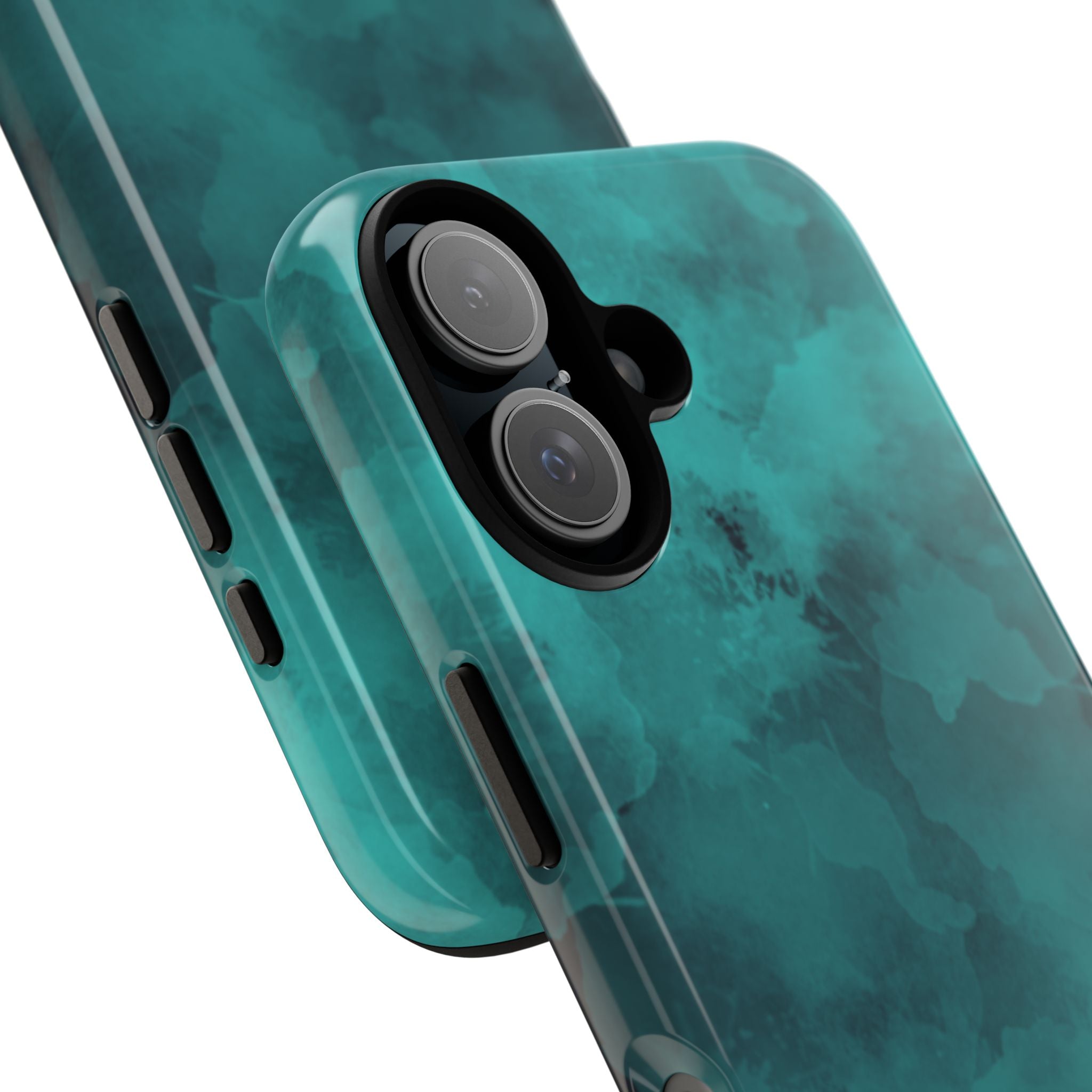 Turquoise Cloud Tough Phone Case — Protective Teal Marble Design