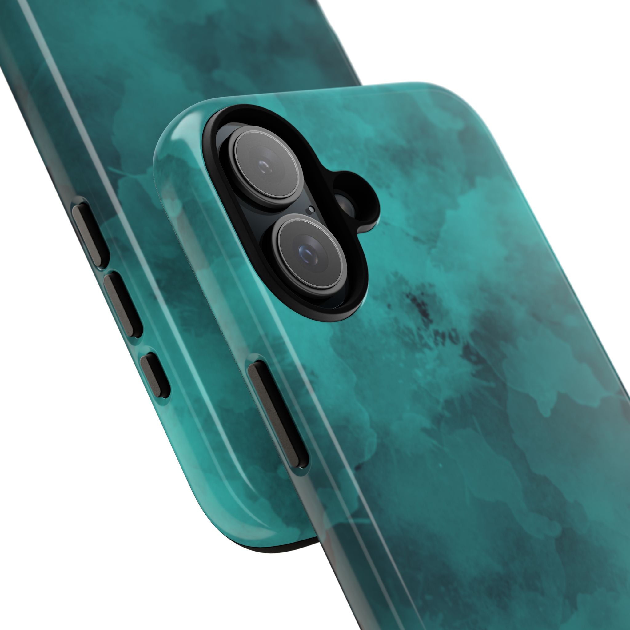 Turquoise Cloud Tough Phone Case — Protective Teal Marble Design