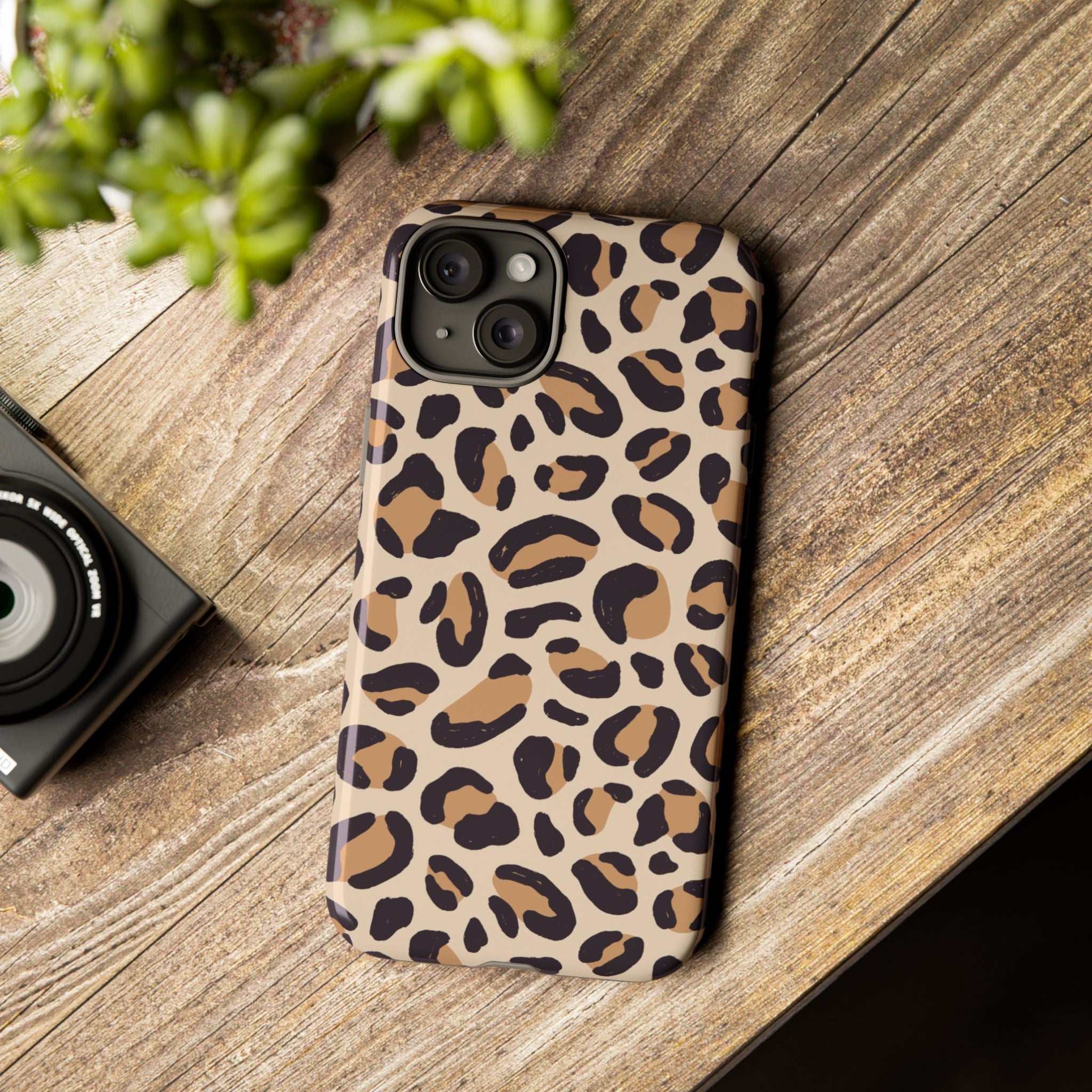 Leopard Print Tough Phone Case — Stylish Protective Phone Cover