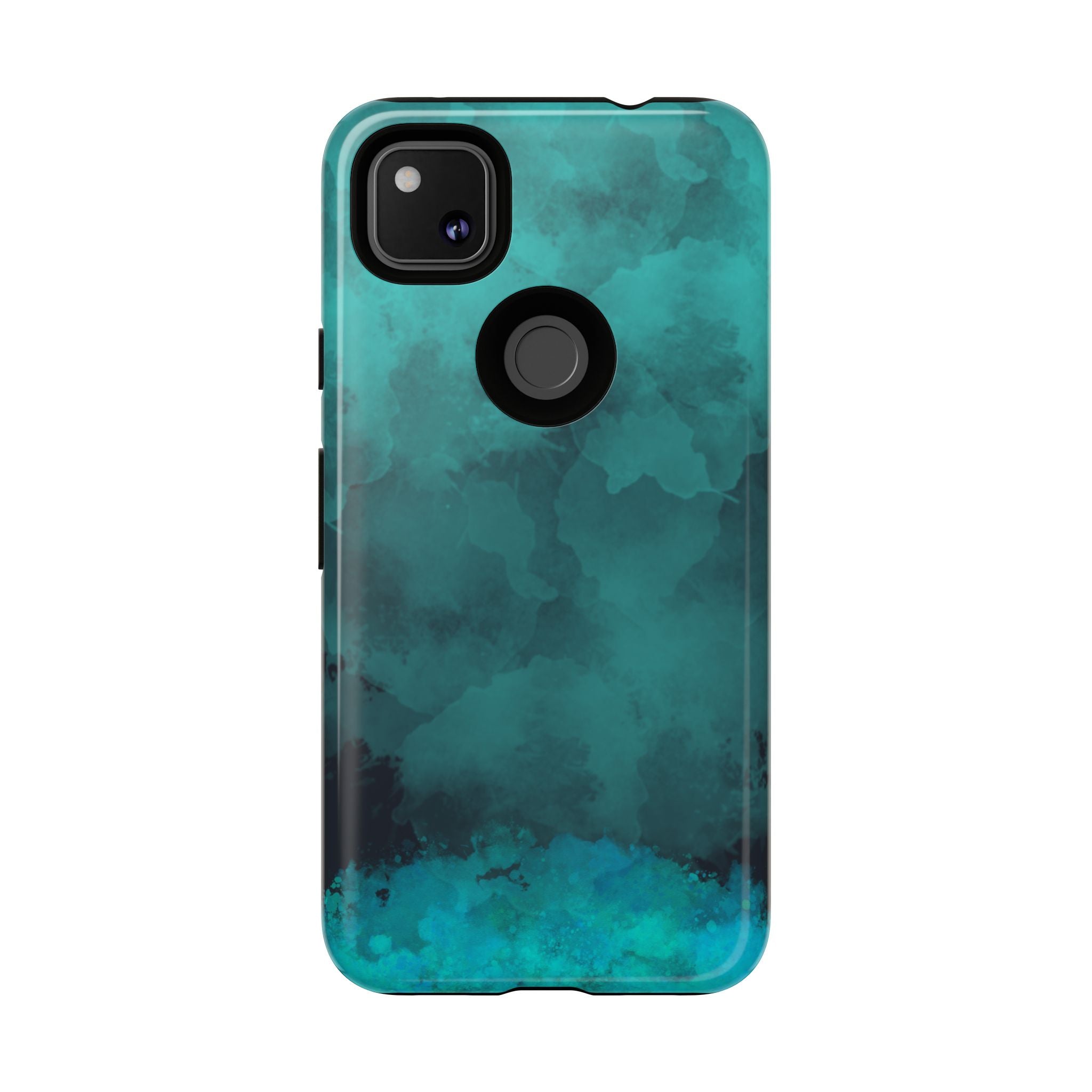 Turquoise Cloud Tough Phone Case — Protective Teal Marble Design