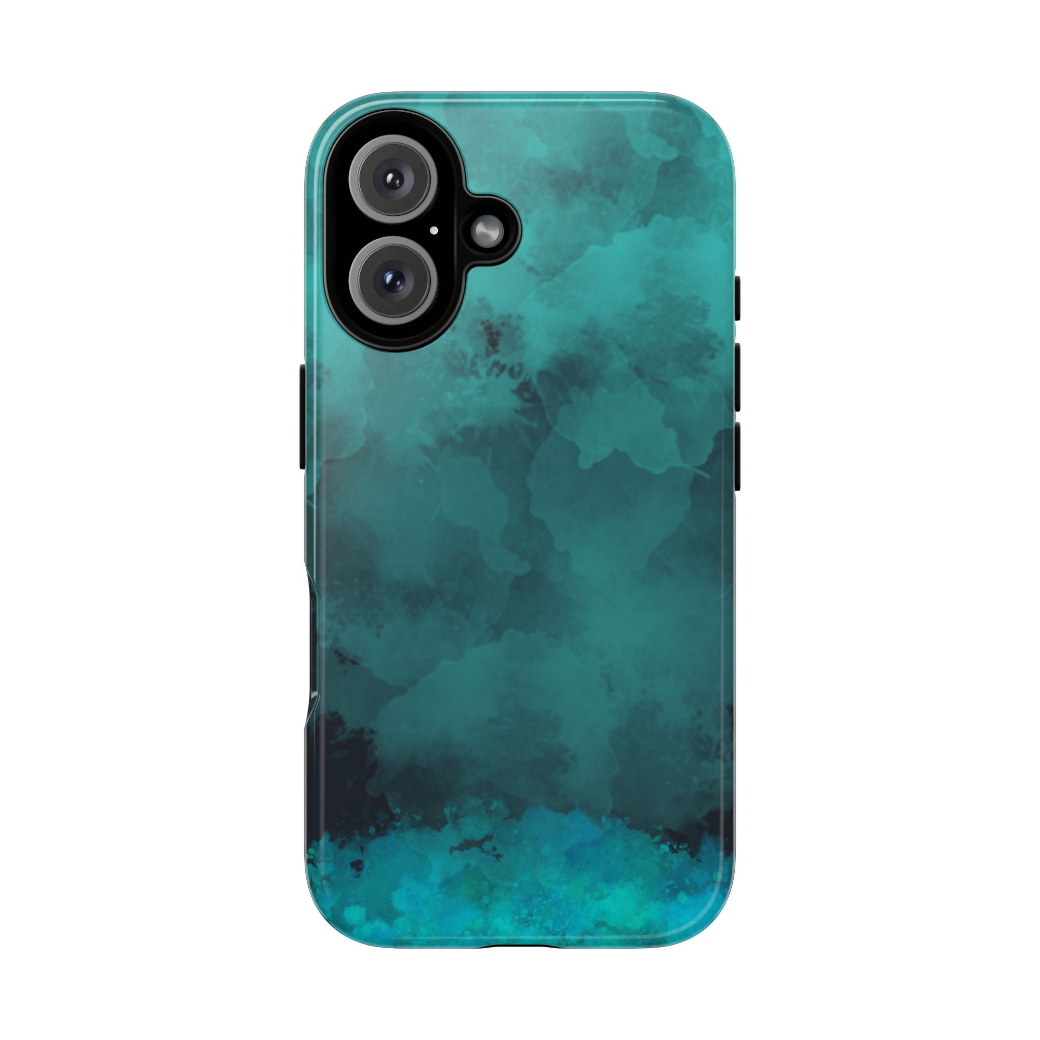 Turquoise Cloud Tough Phone Case — Protective Teal Marble Design