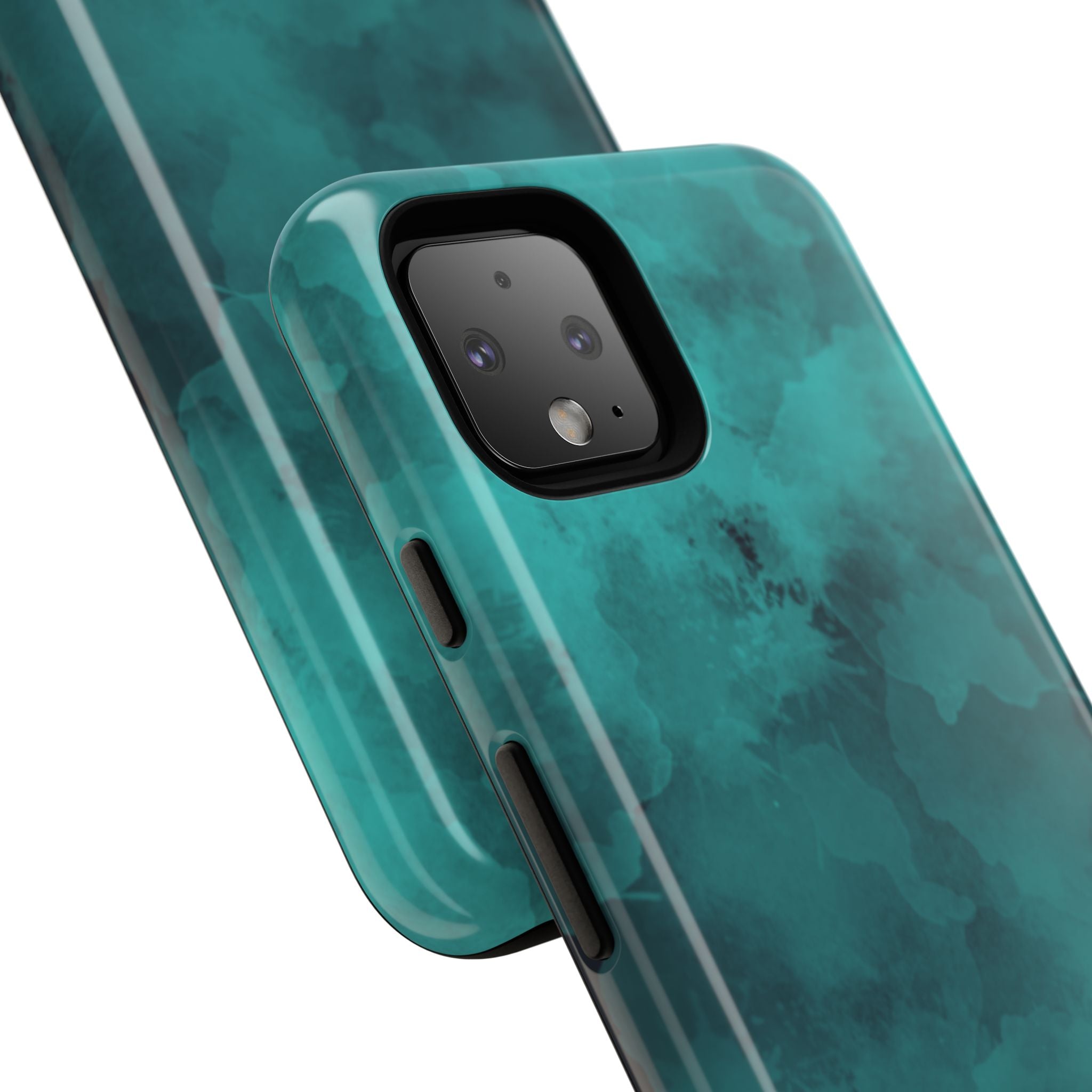 Turquoise Cloud Tough Phone Case — Protective Teal Marble Design