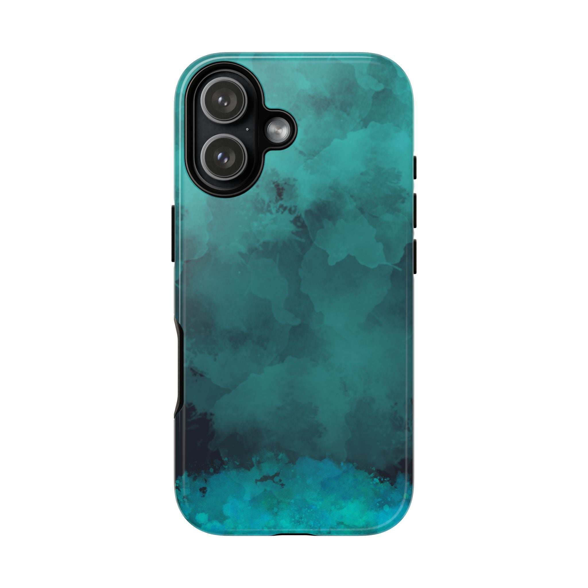Turquoise Cloud Tough Phone Case — Protective Teal Marble Design
