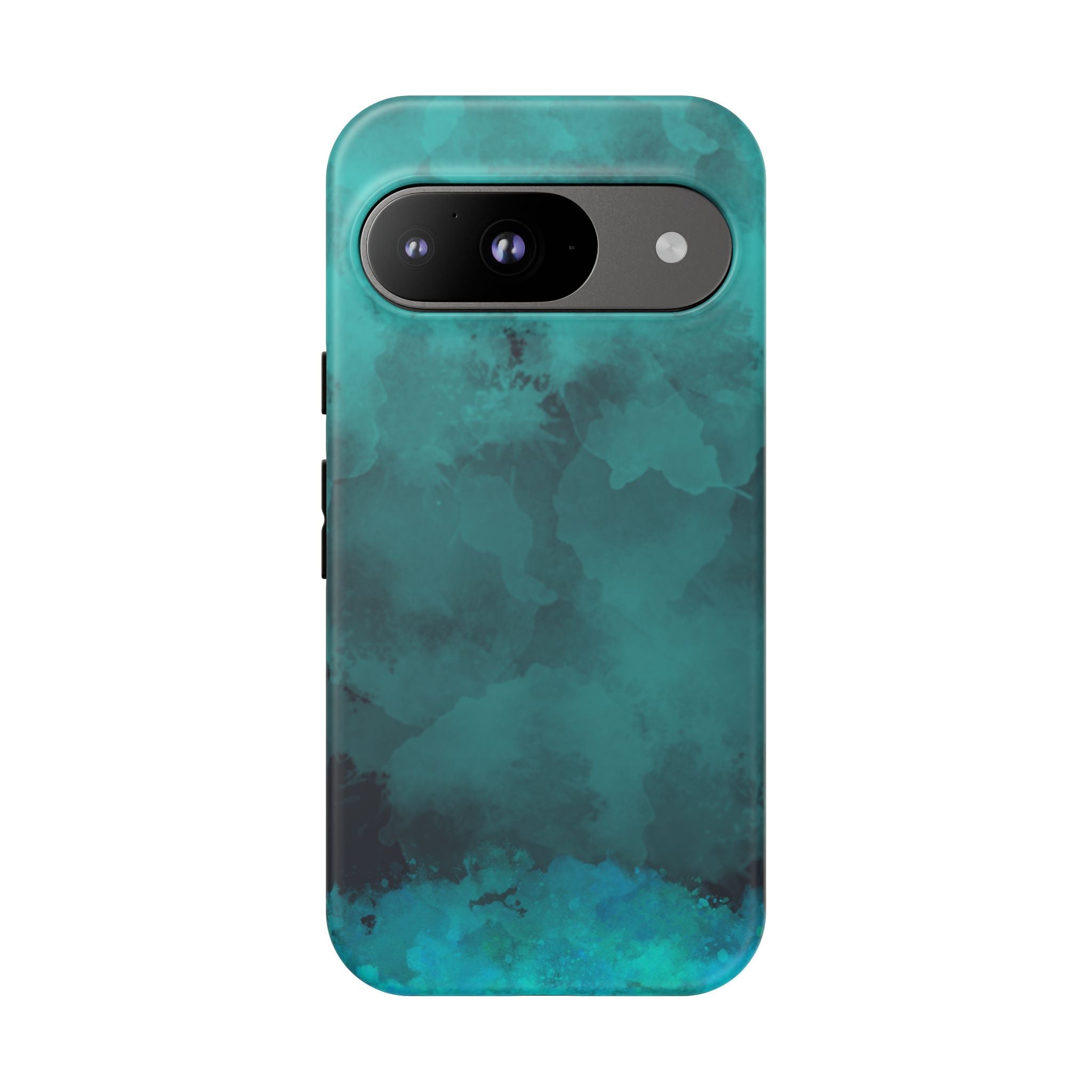 Turquoise Cloud Tough Phone Case — Protective Teal Marble Design