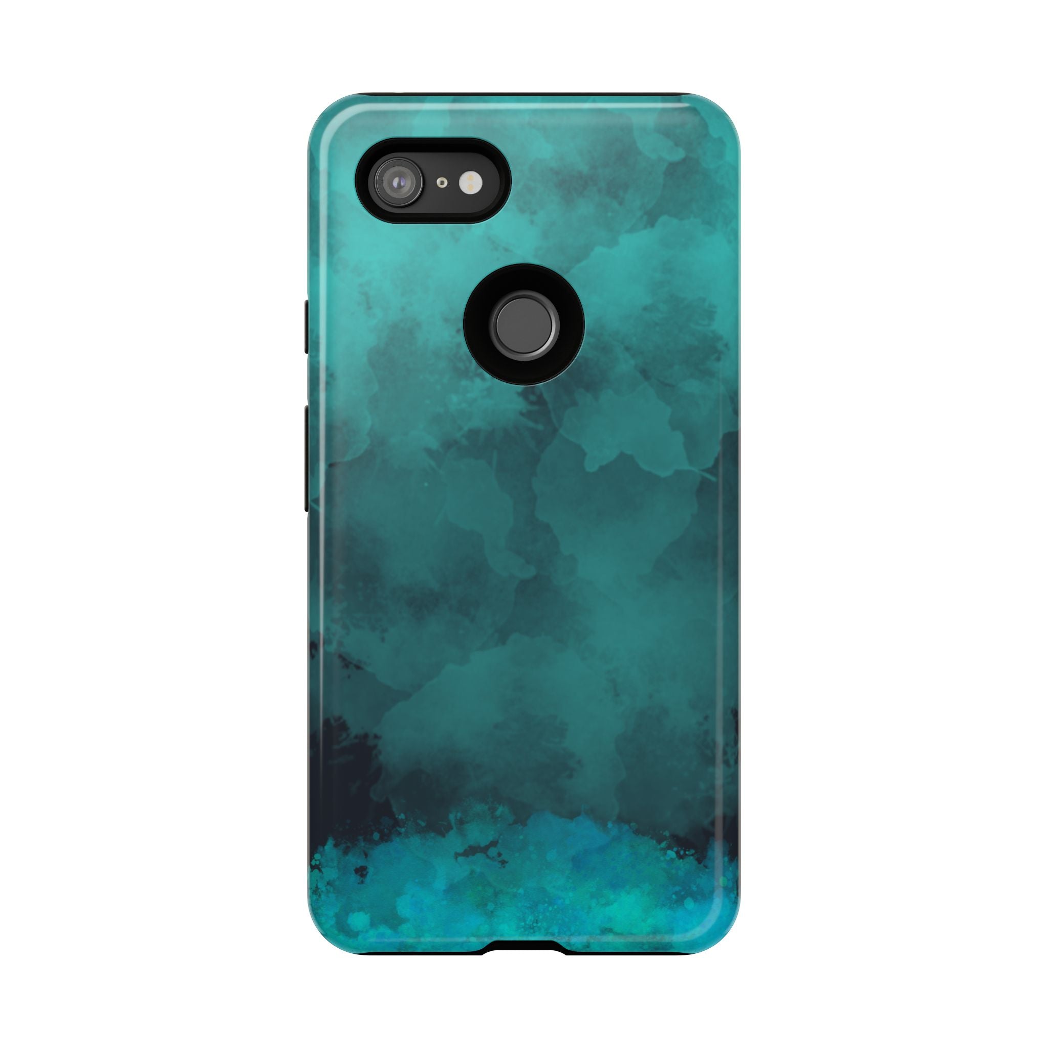 Turquoise Cloud Tough Phone Case — Protective Teal Marble Design