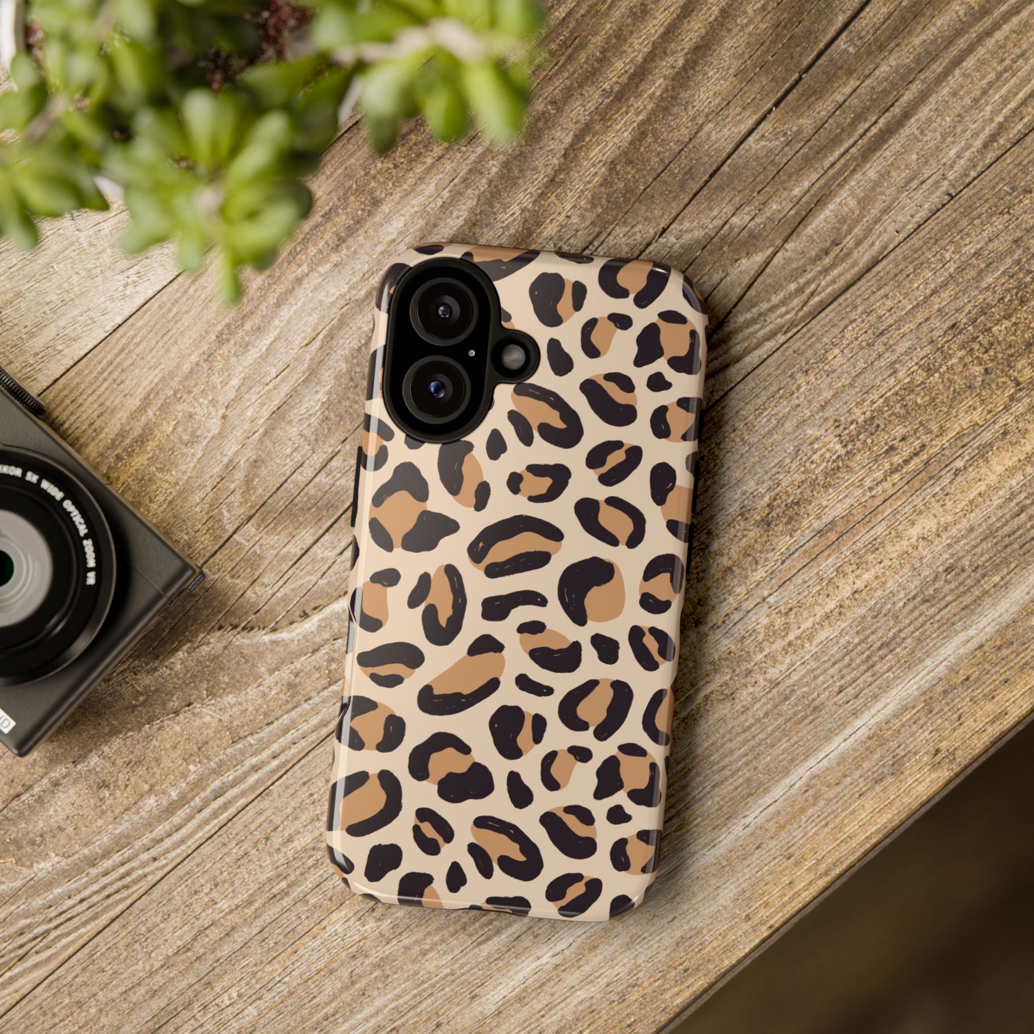 Leopard Print Tough Phone Case — Stylish Protective Phone Cover
