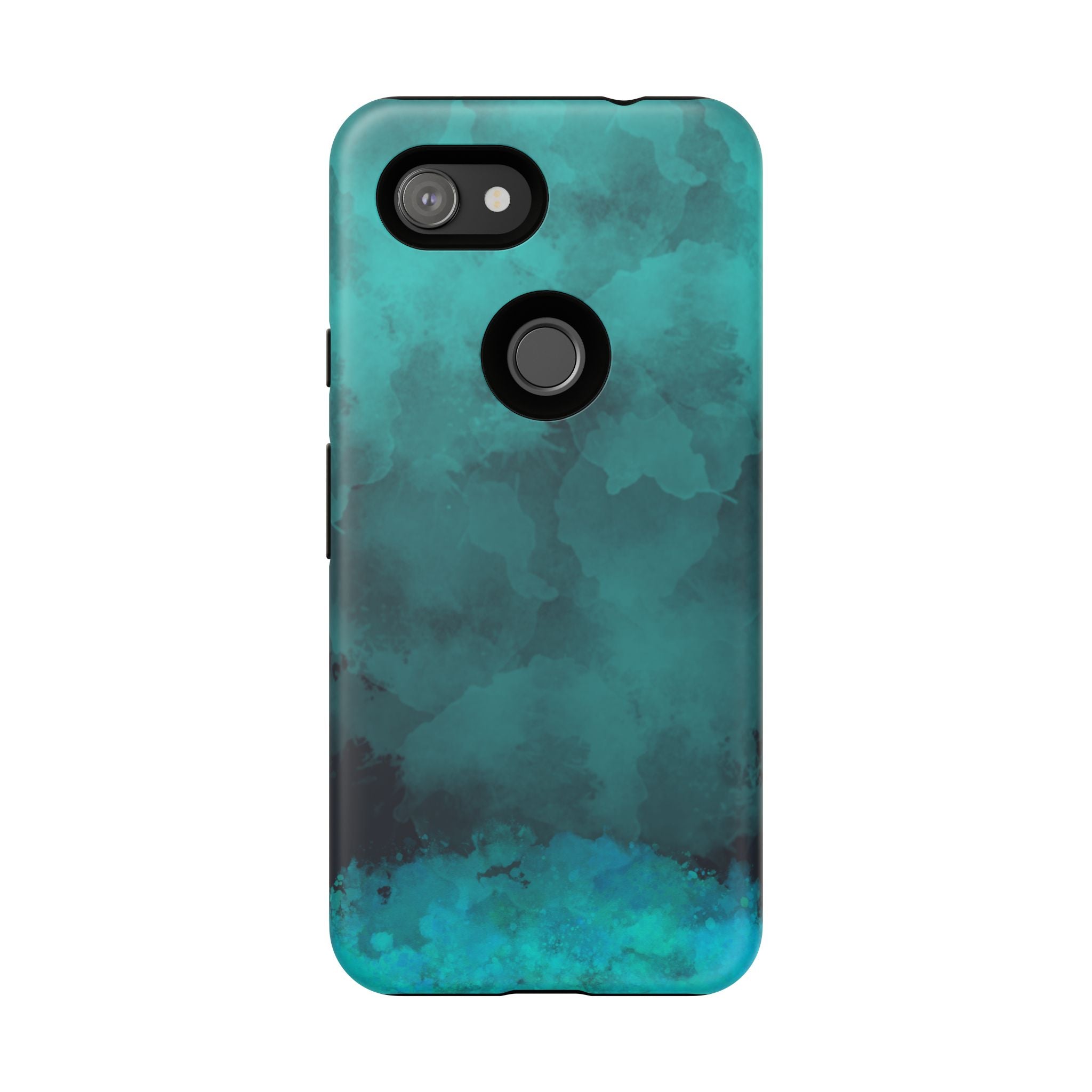 Turquoise Cloud Tough Phone Case — Protective Teal Marble Design