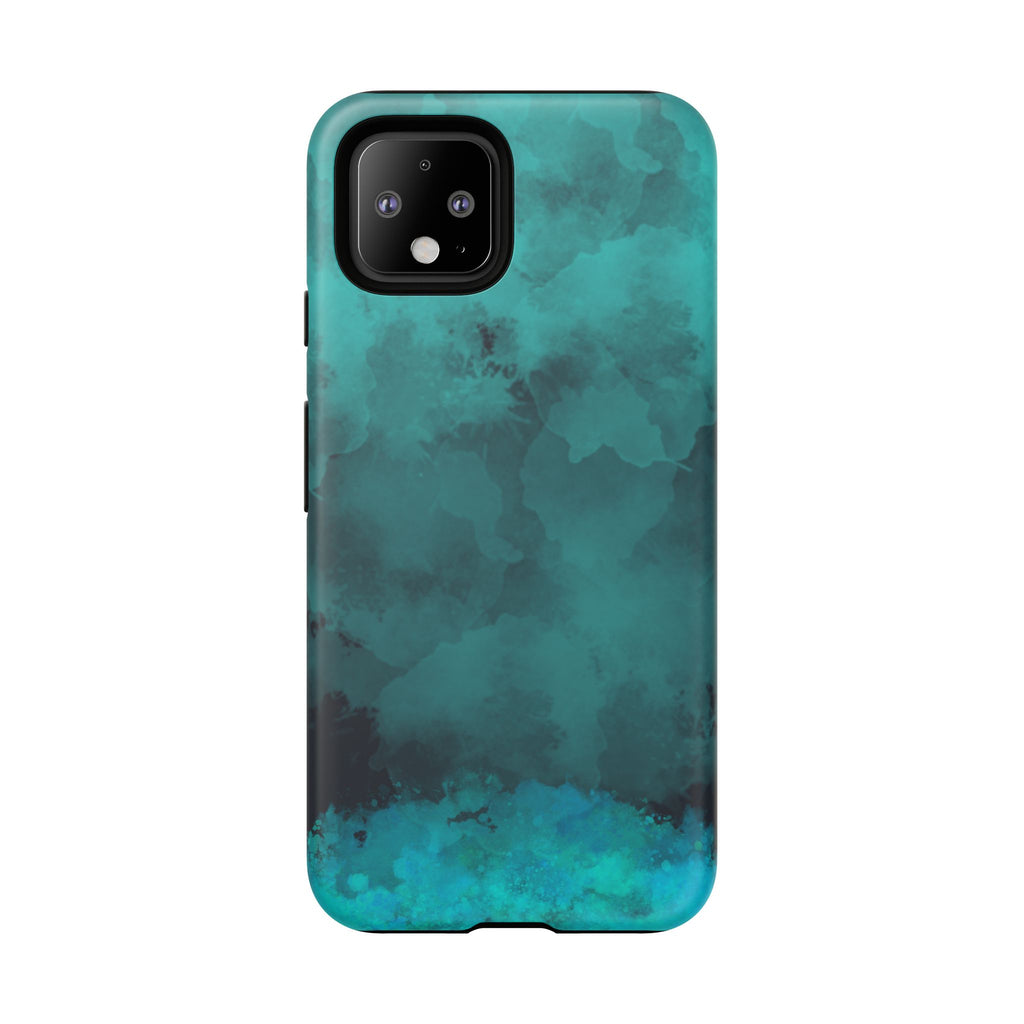 Turquoise Cloud Tough Phone Case — Protective Teal Marble Design
