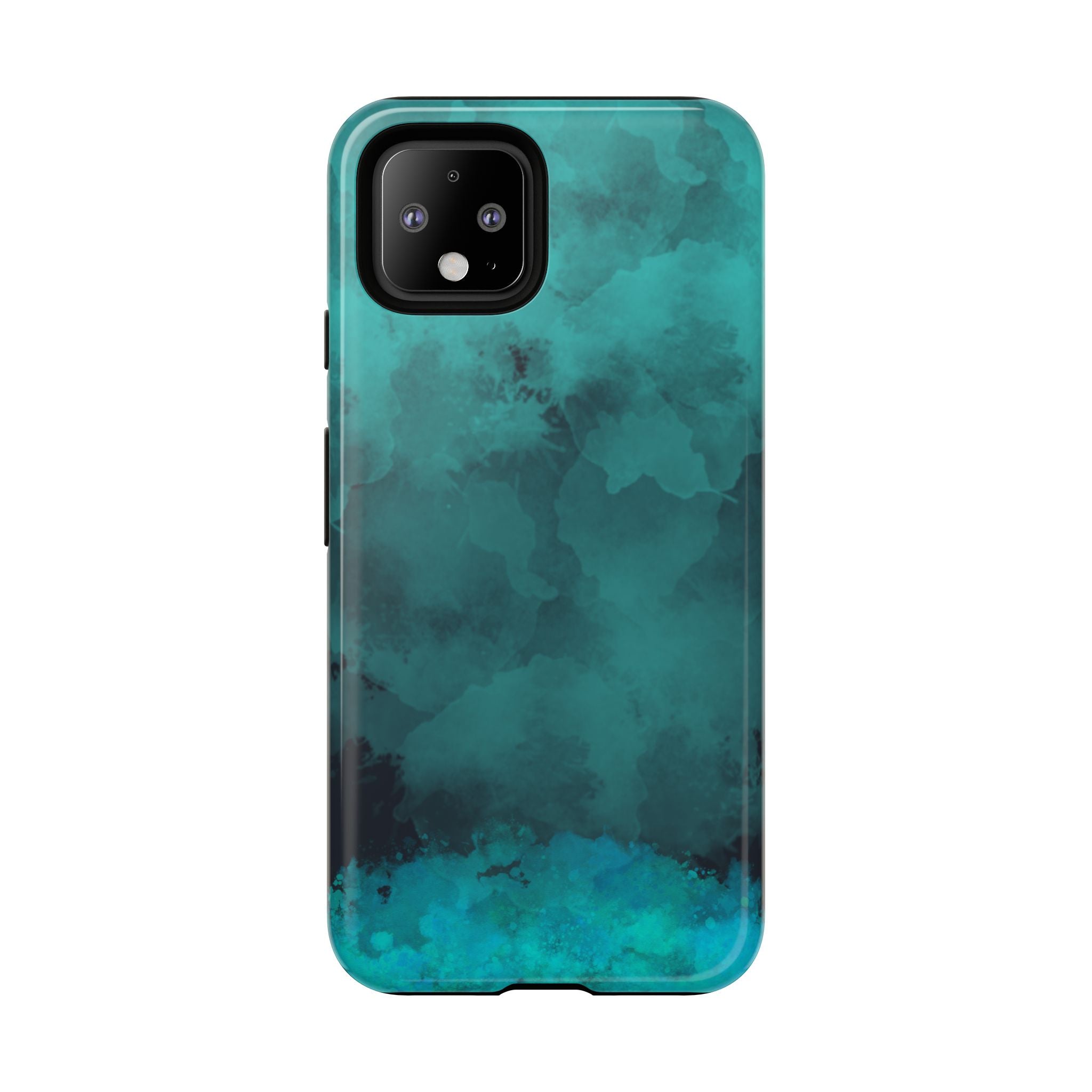 Turquoise Cloud Tough Phone Case — Protective Teal Marble Design
