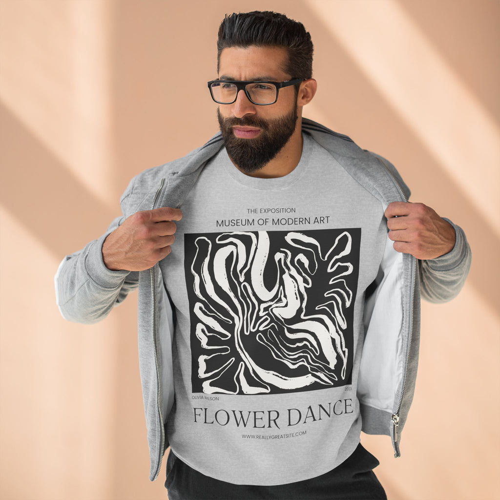 Flower Dance Crewneck Sweatshirt — Abstract Museum Art Graphic