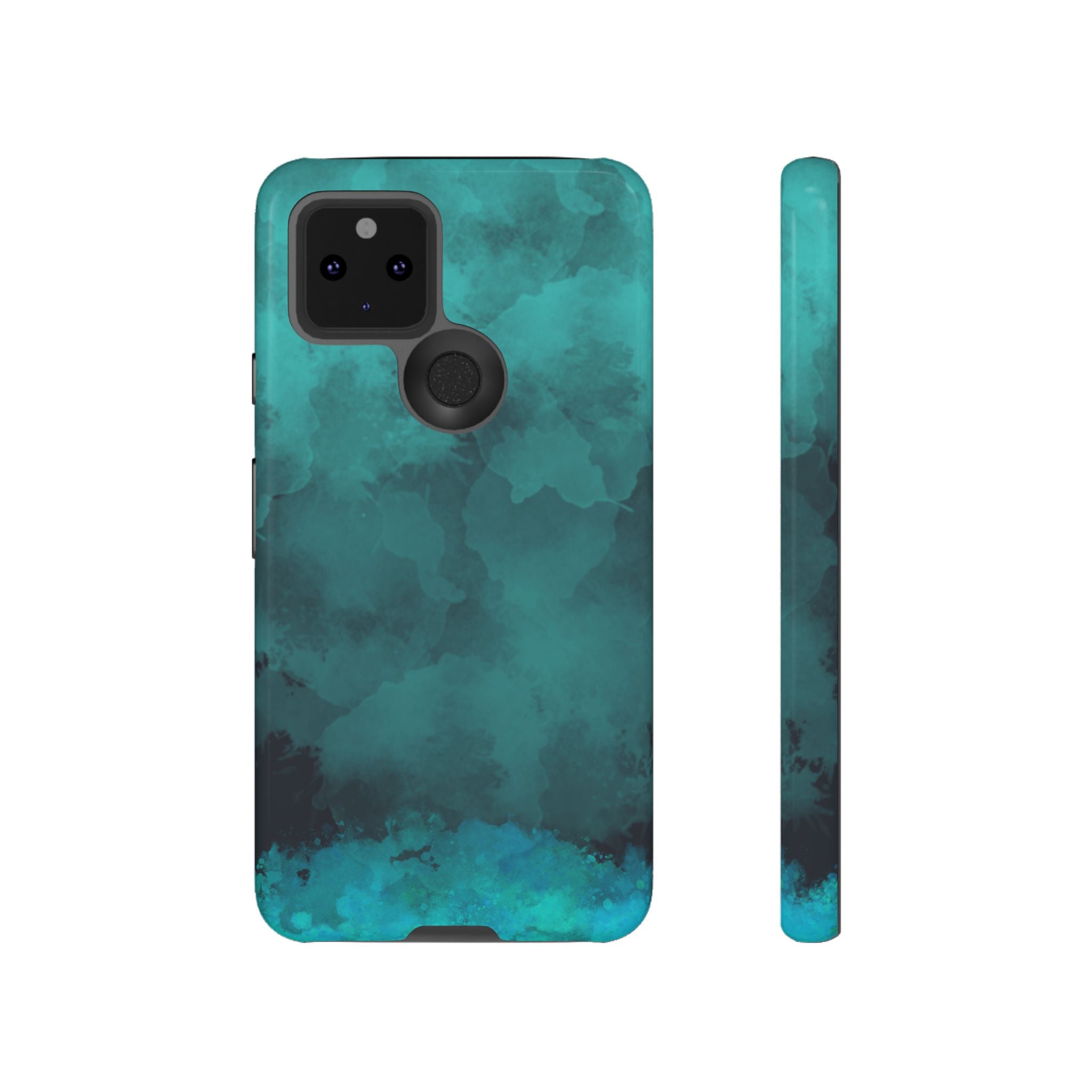 Turquoise Cloud Tough Phone Case — Protective Teal Marble Design