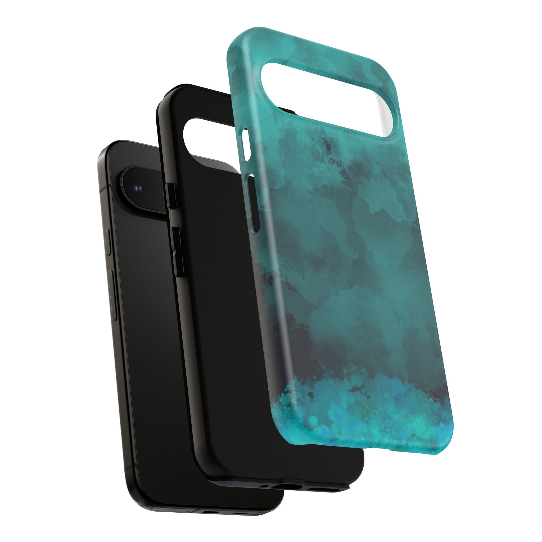 Turquoise Cloud Tough Phone Case — Protective Teal Marble Design