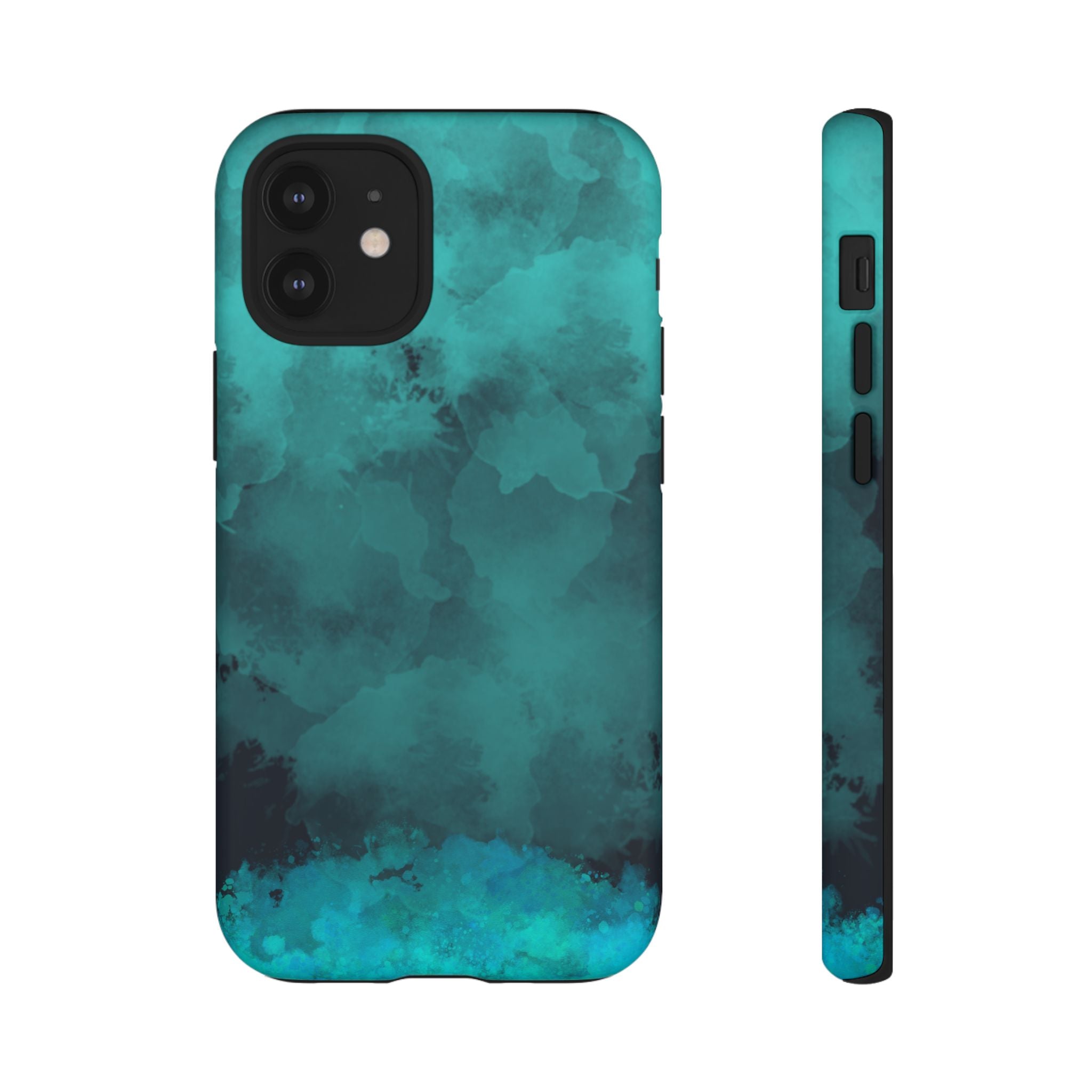 Turquoise Cloud Tough Phone Case — Protective Teal Marble Design
