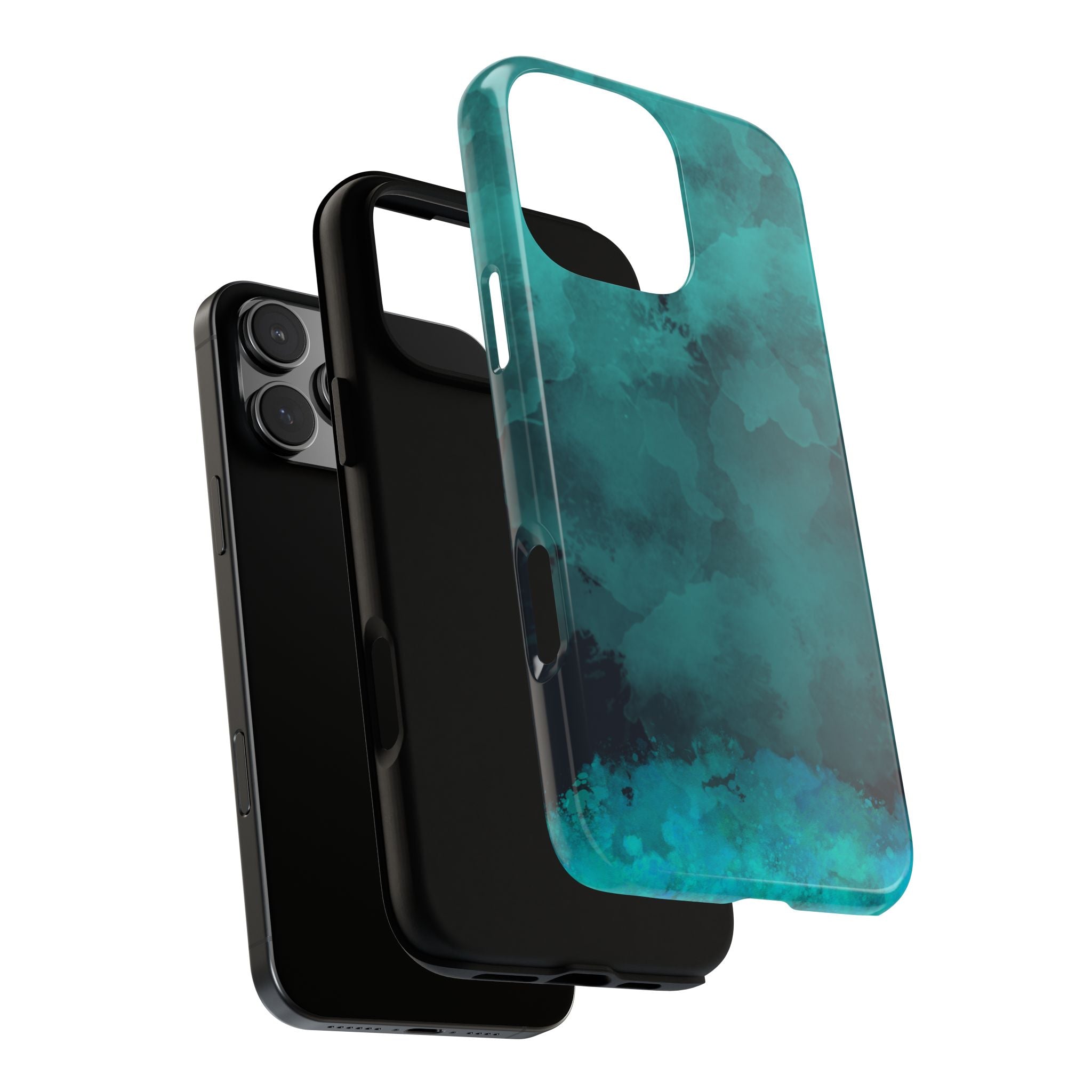 Turquoise Cloud Tough Phone Case — Protective Teal Marble Design