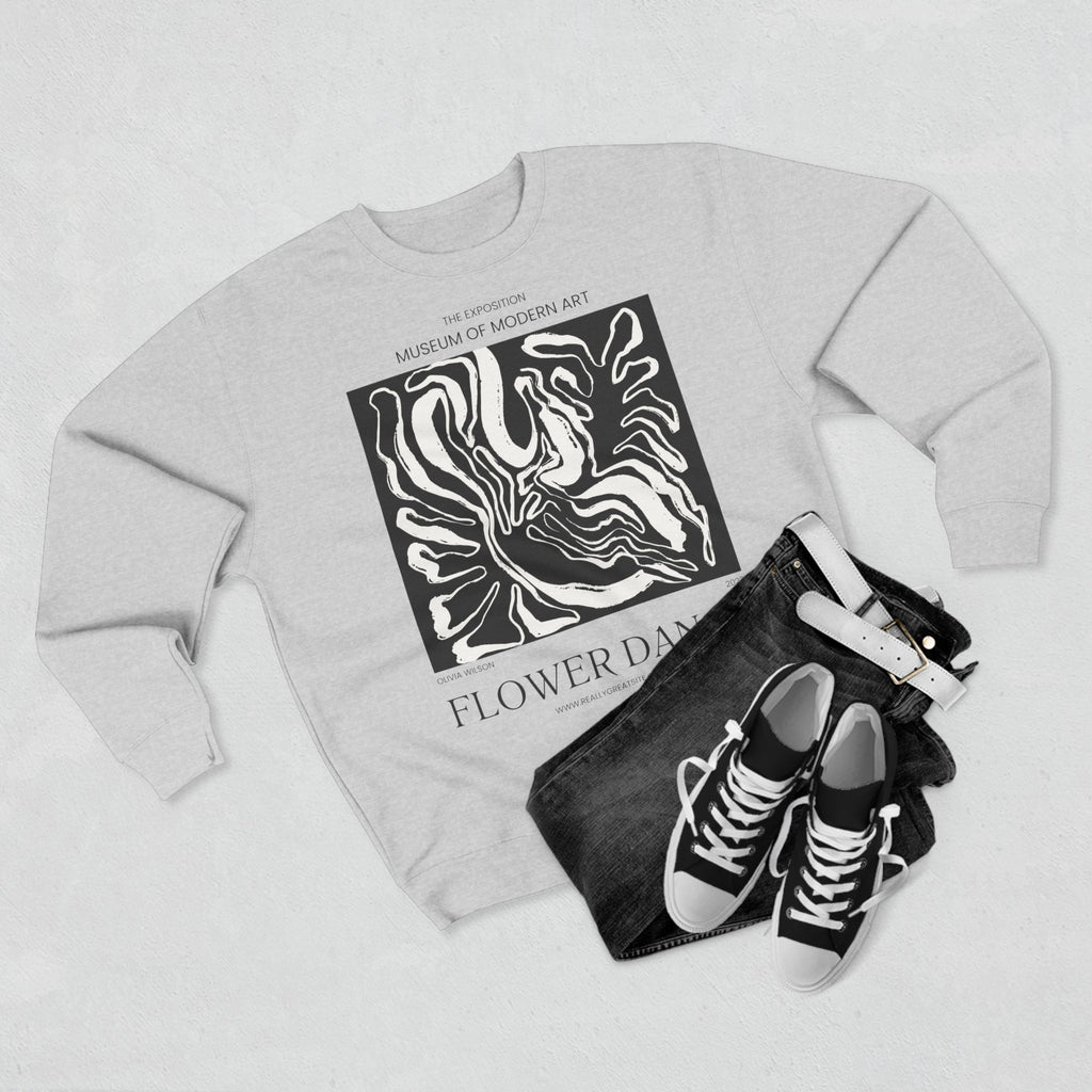 Flower Dance Crewneck Sweatshirt — Abstract Museum Art Graphic