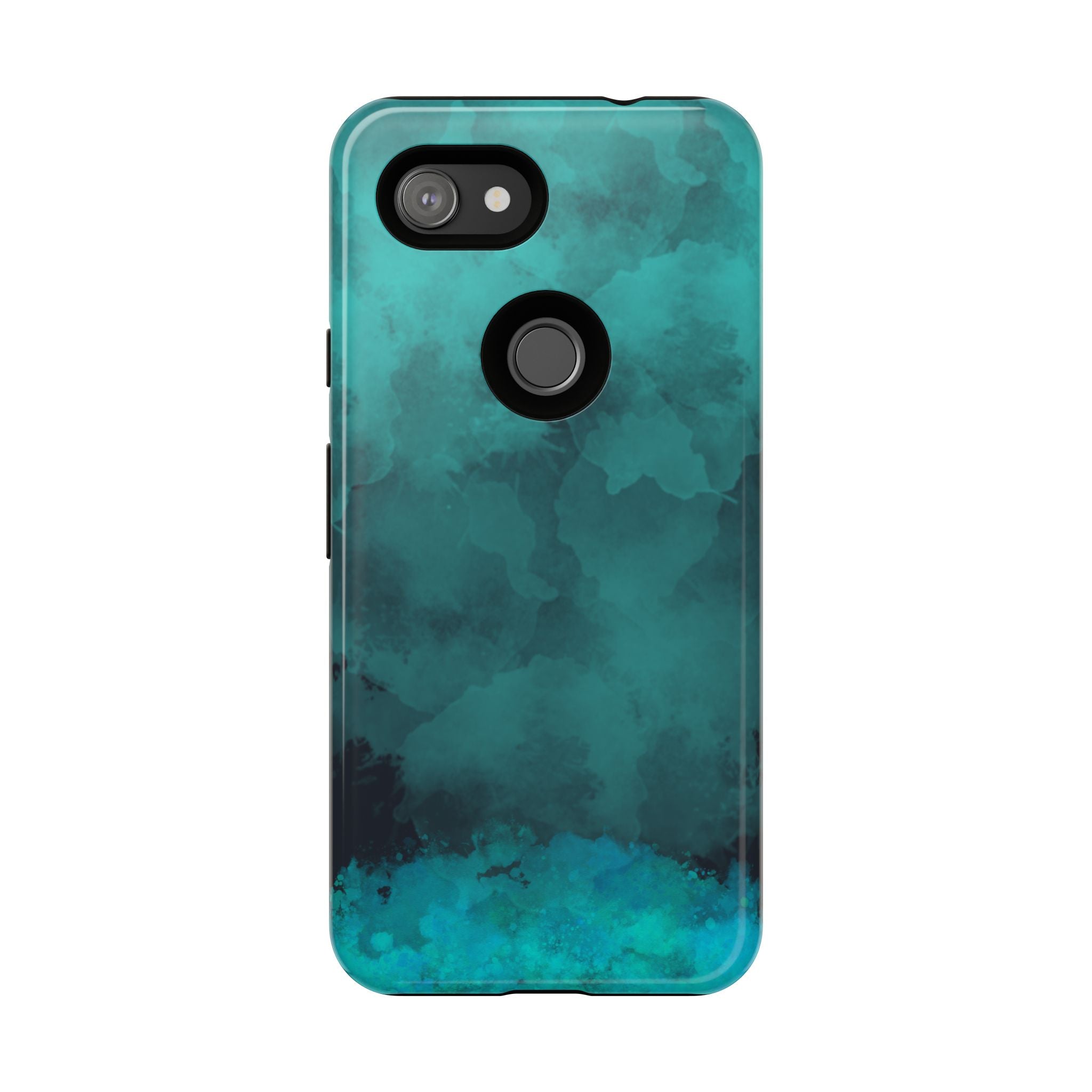 Turquoise Cloud Tough Phone Case — Protective Teal Marble Design