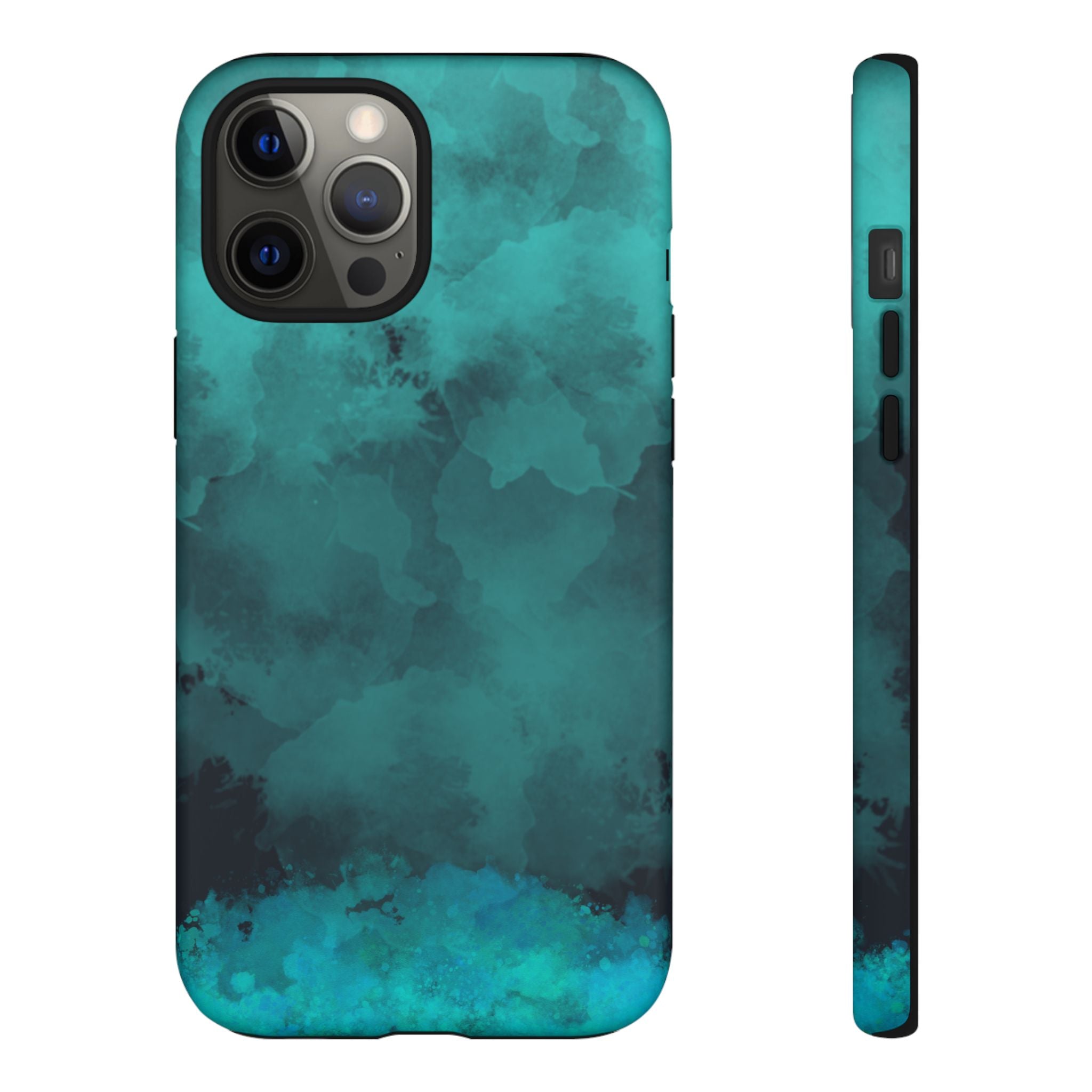 Turquoise Cloud Tough Phone Case — Protective Teal Marble Design