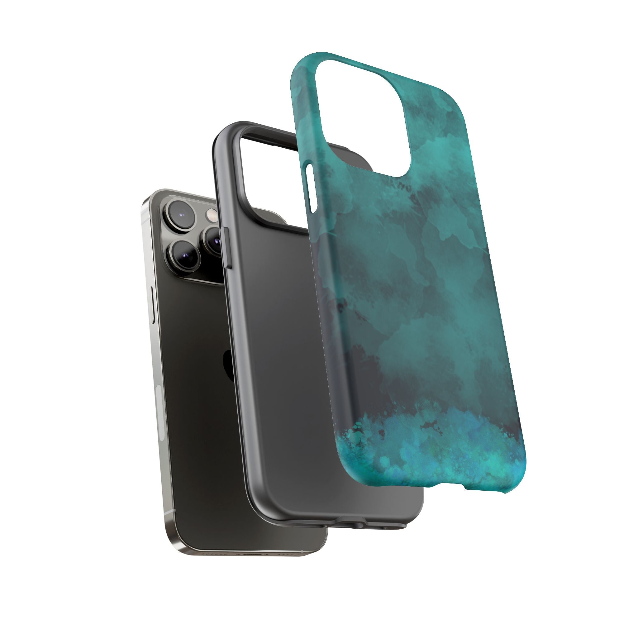 Turquoise Cloud Tough Phone Case — Protective Teal Marble Design