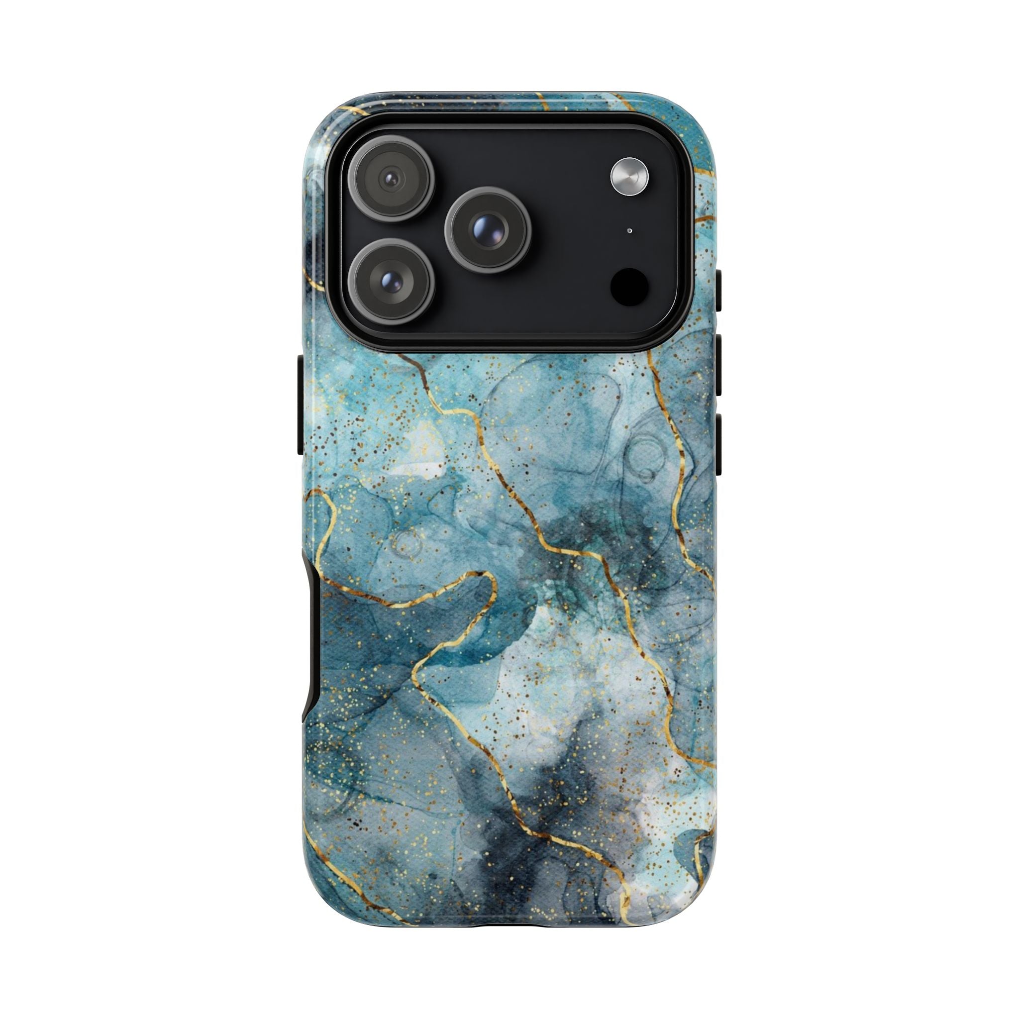 Blue Gold Marble Tough Phone Case