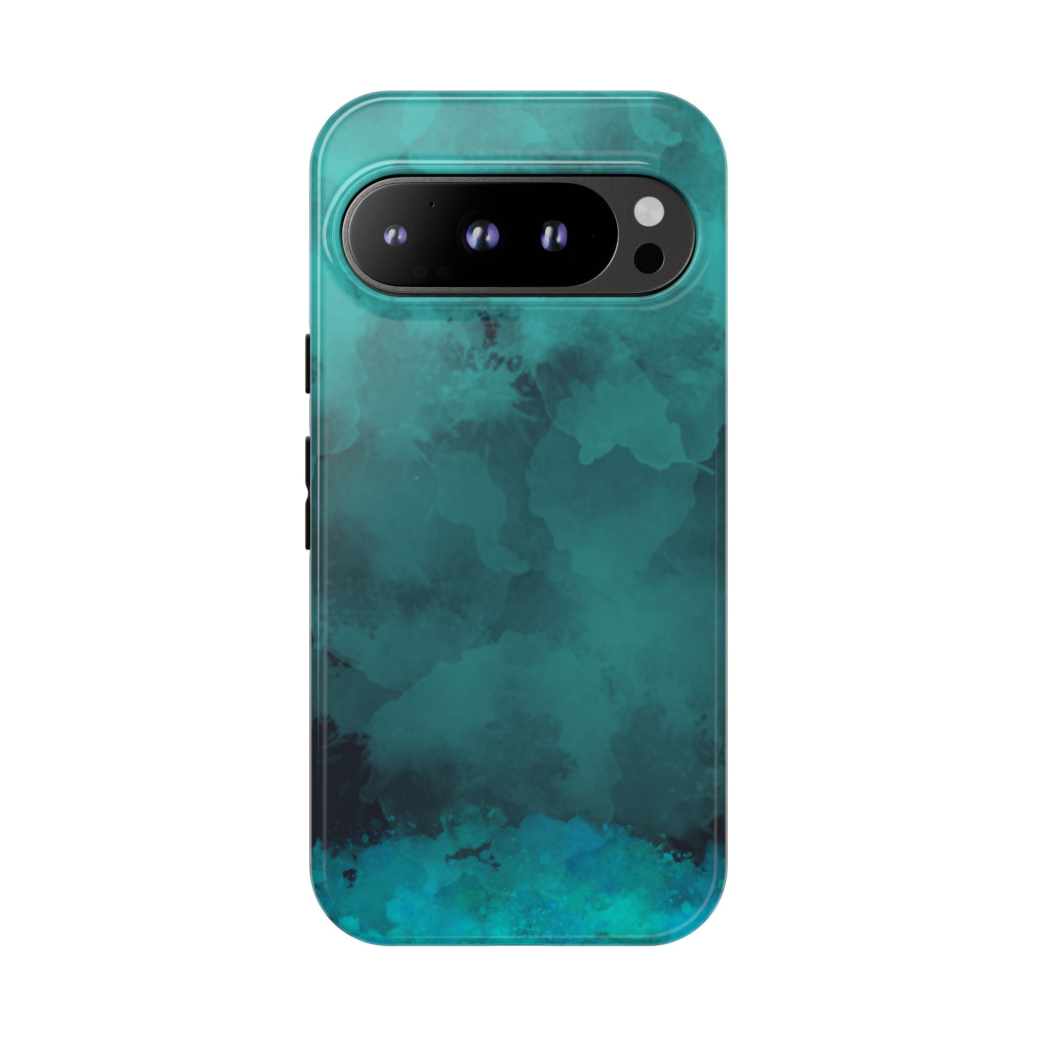 Turquoise Cloud Tough Phone Case — Protective Teal Marble Design