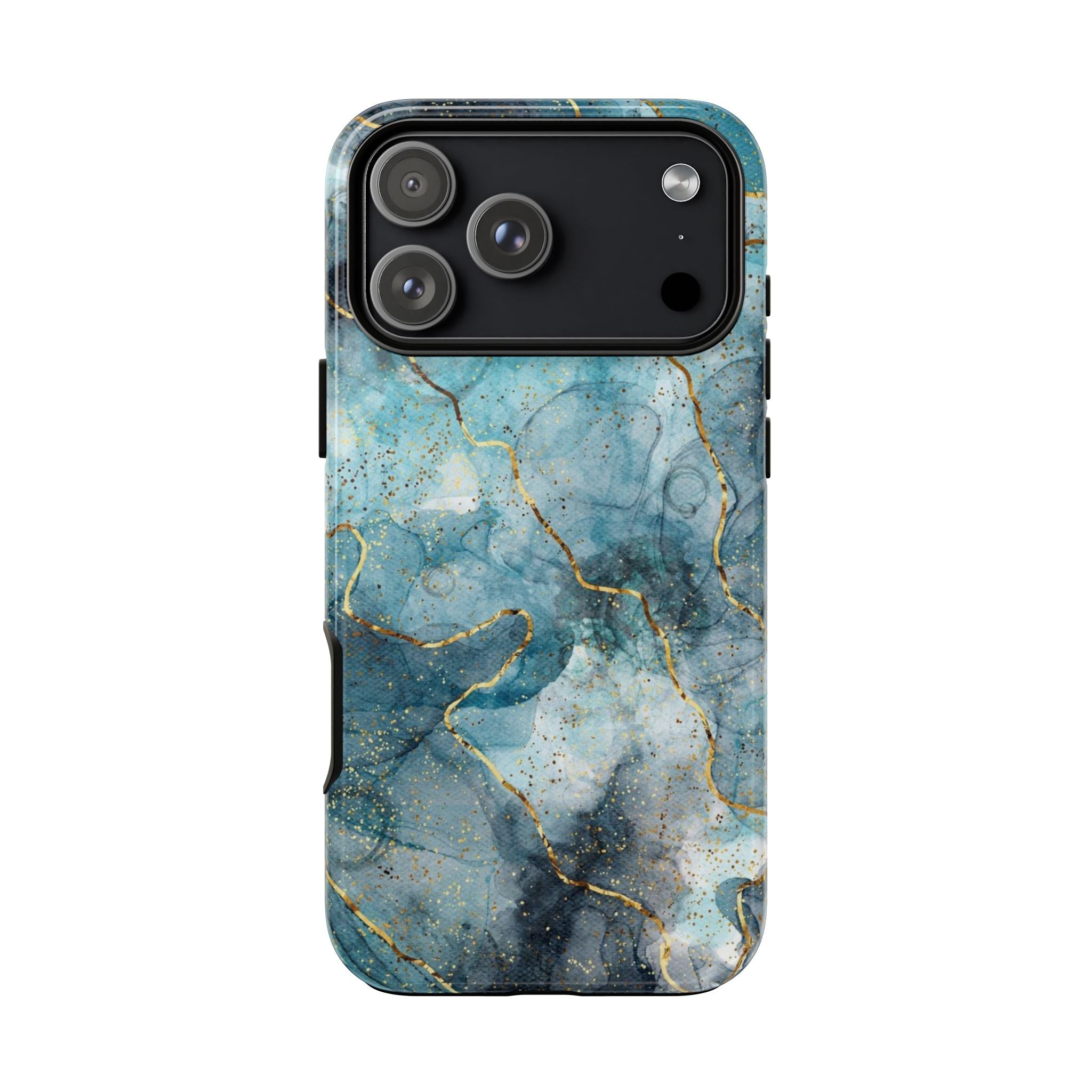 Blue Gold Marble Tough Phone Case