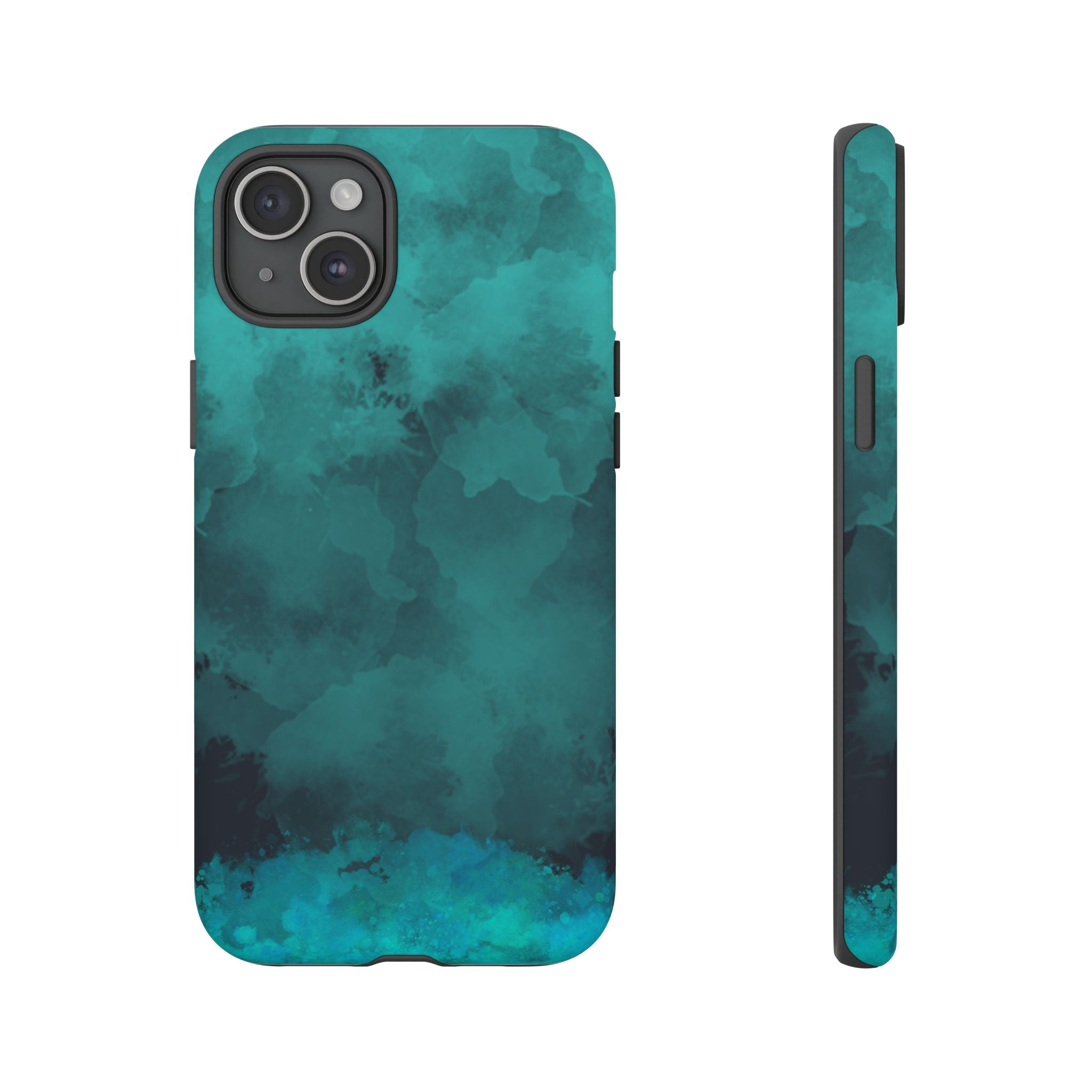 Turquoise Cloud Tough Phone Case — Protective Teal Marble Design