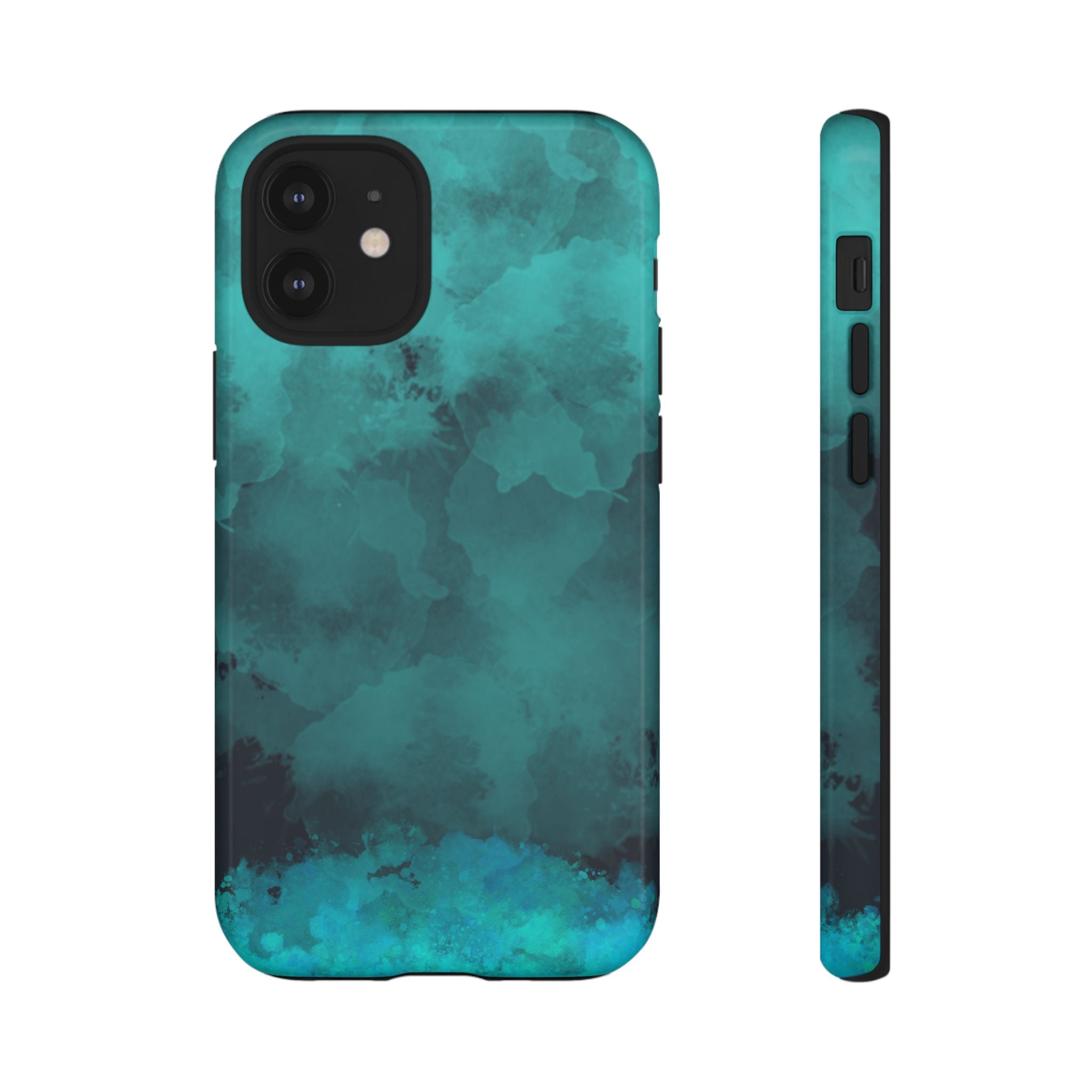 Turquoise Cloud Tough Phone Case — Protective Teal Marble Design