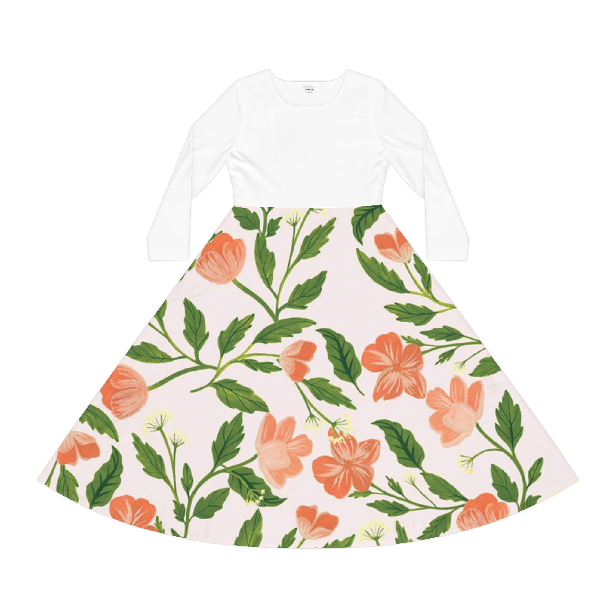 Women's Long Sleeve floral Twirl Skirt